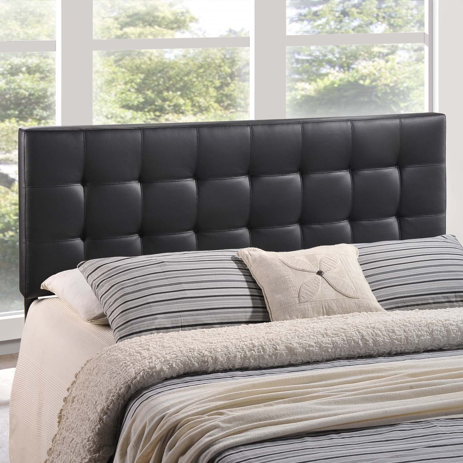 Lily King Upholstered Vinyl Headboard - Black