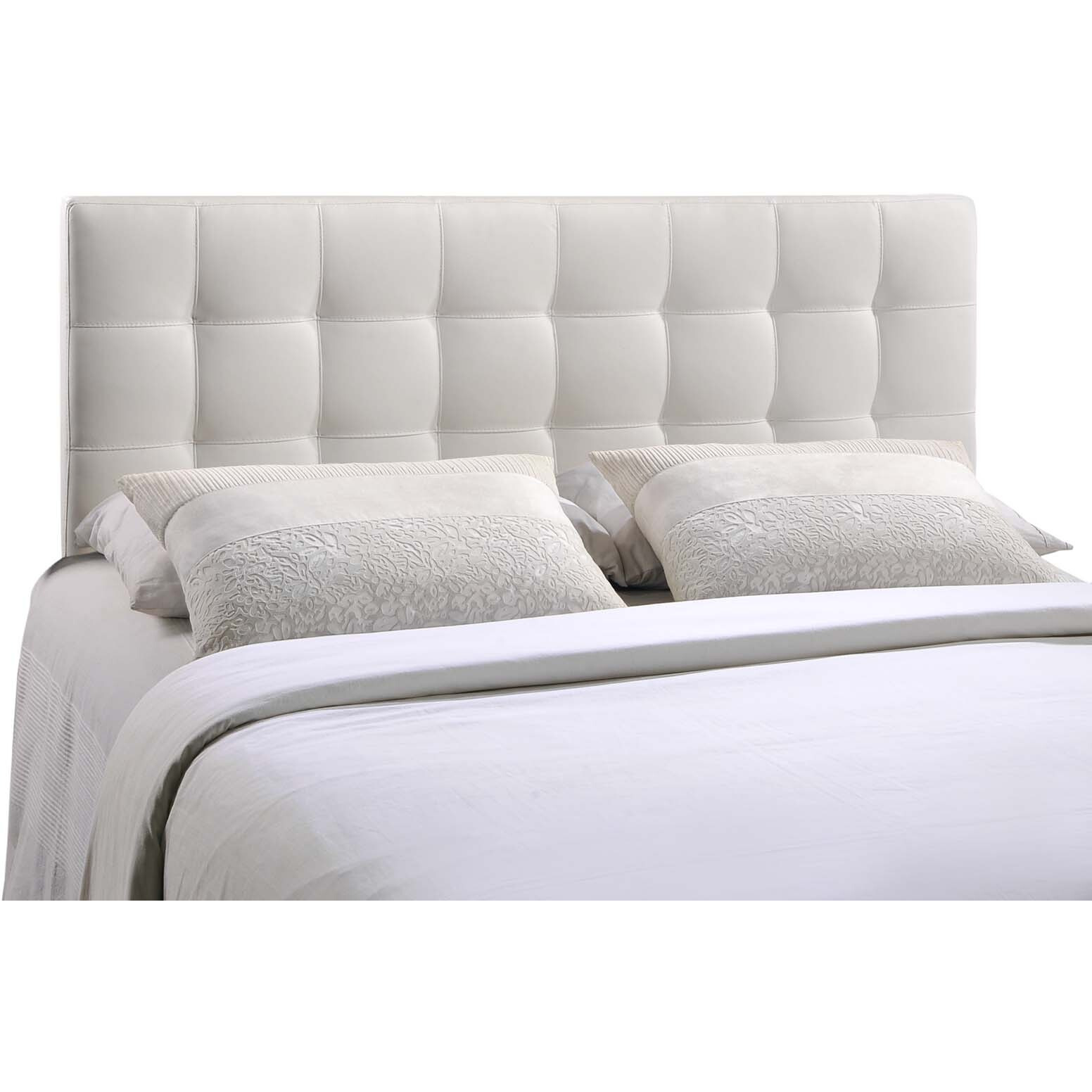 Lily Full Upholstered Vinyl Headboard - White