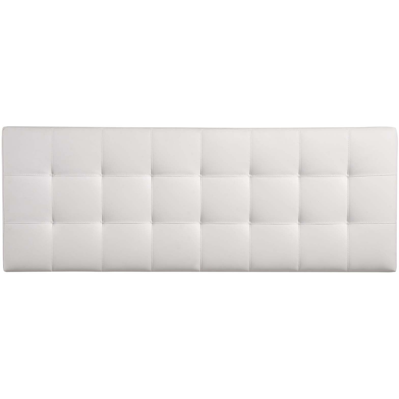 Lily Full Upholstered Vinyl Headboard - White