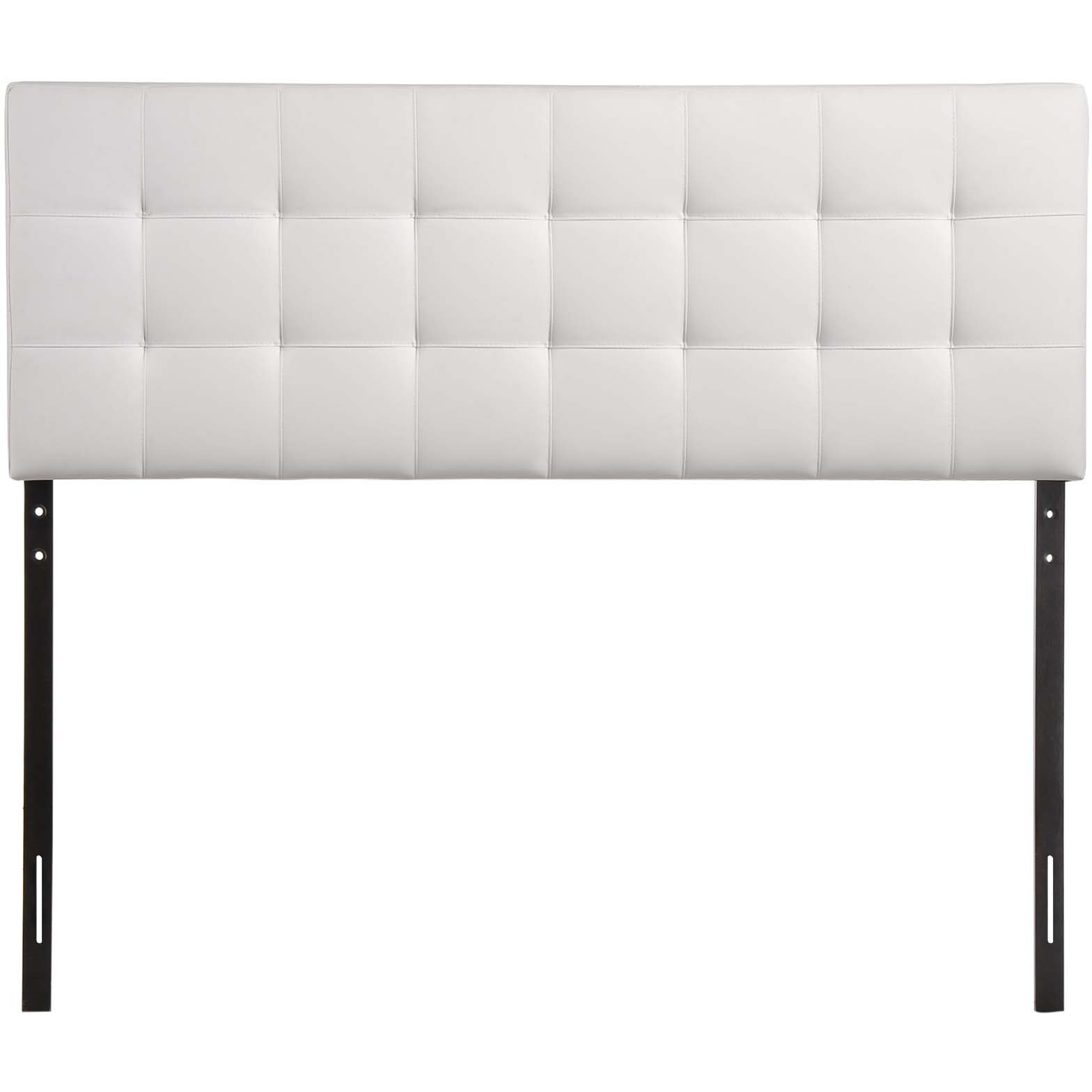 Lily Full Upholstered Vinyl Headboard - White