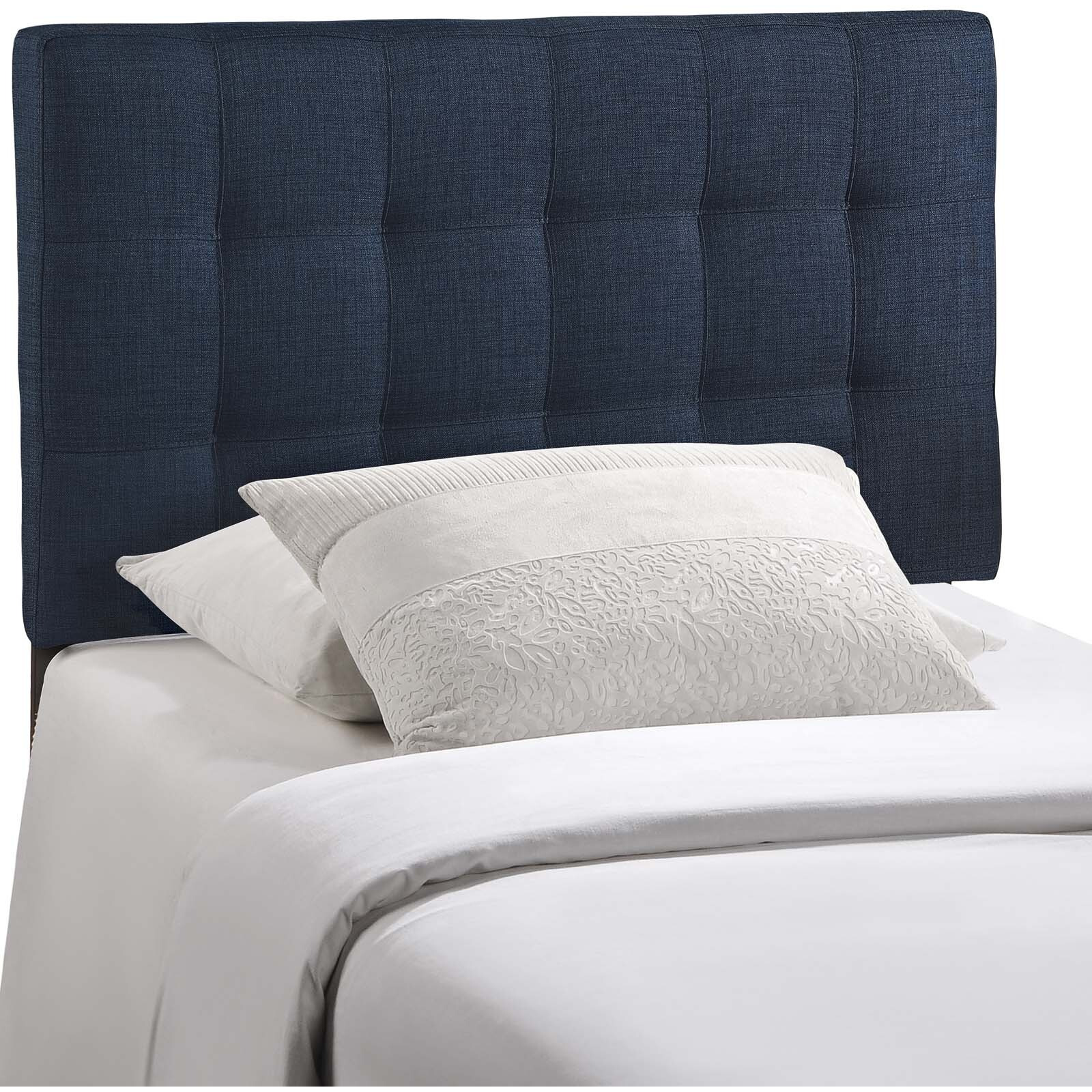 Lily Twin Upholstered Fabric Headboard - Navy