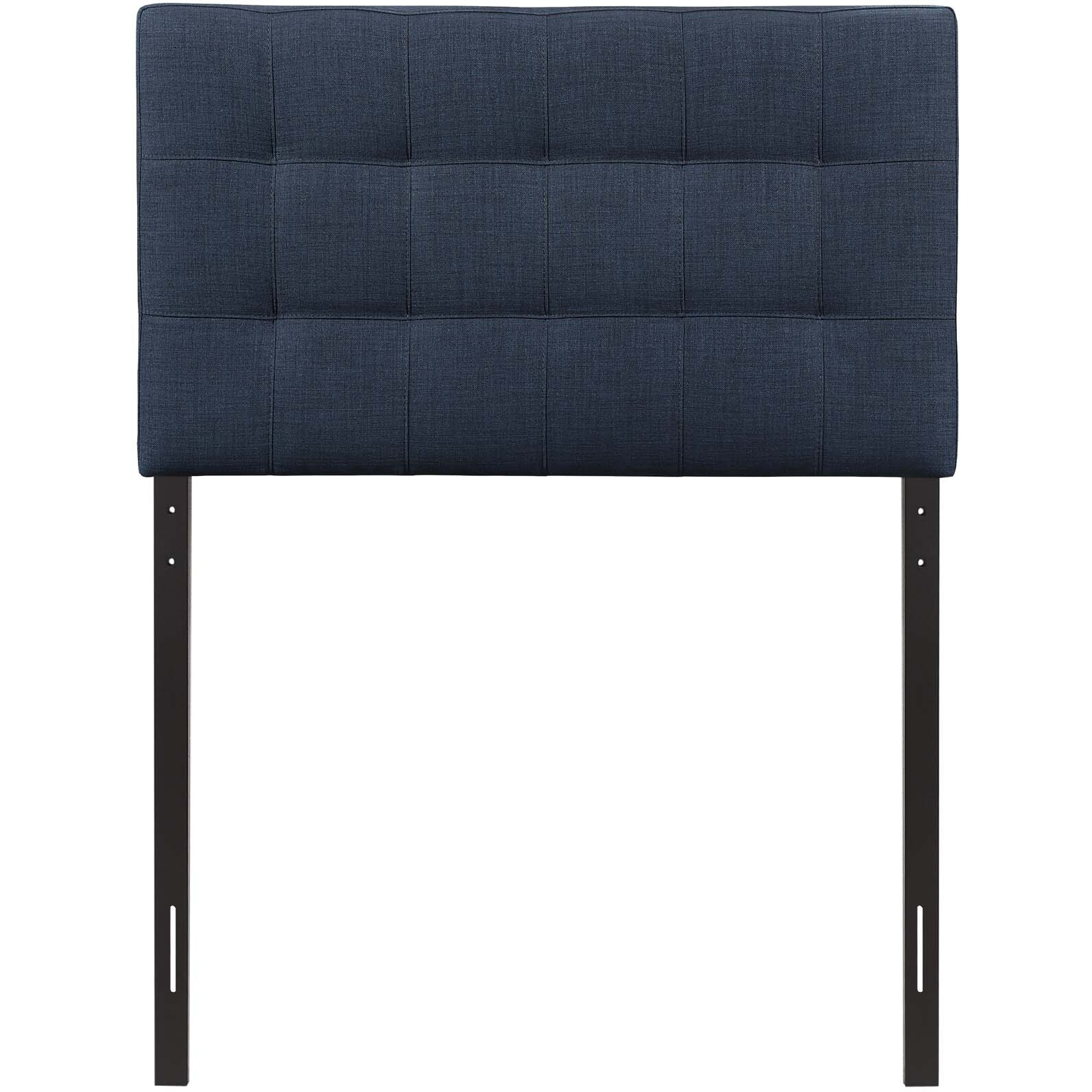 Lily Twin Upholstered Fabric Headboard - Navy