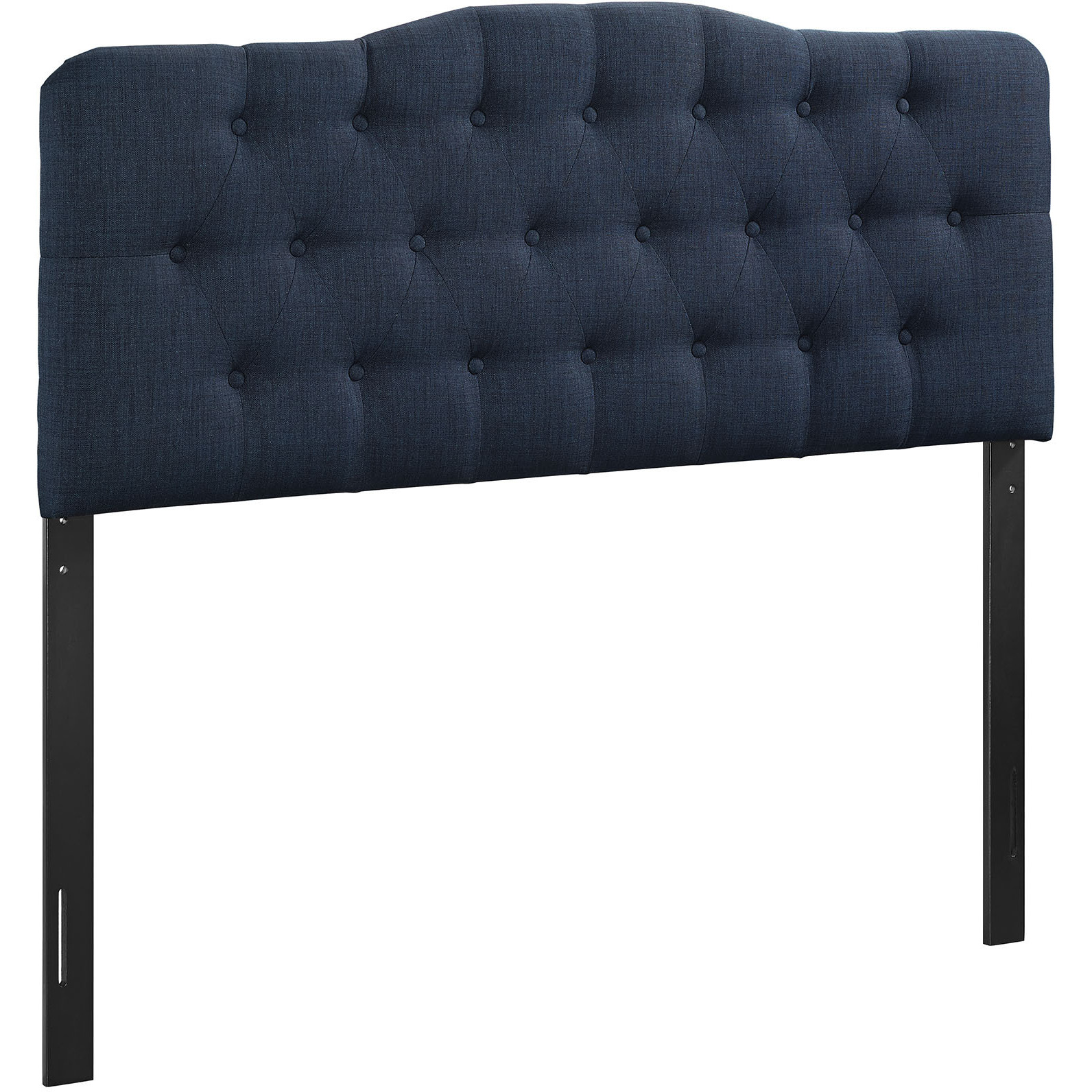 Annabel Queen Upholstered Fabric Headboard - Navy