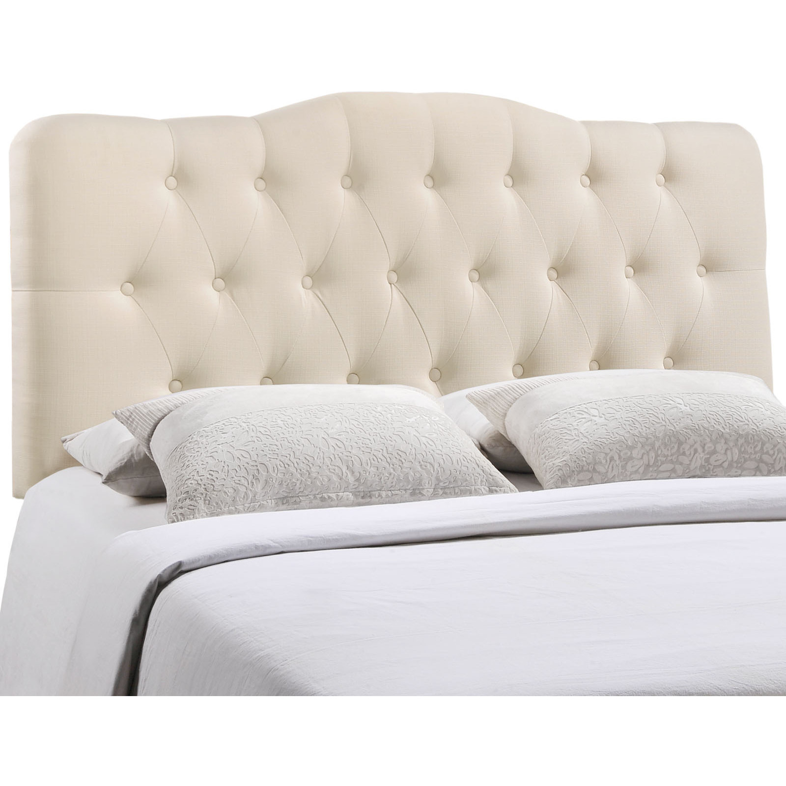 Annabel Full Upholstered Fabric Headboard - Ivory