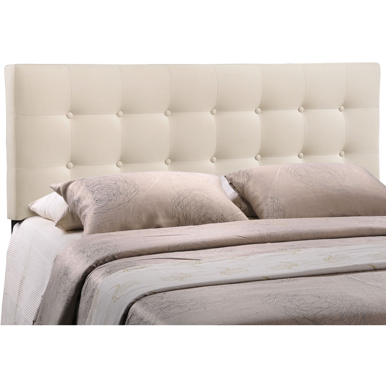 Emily Full Upholstered Fabric Headboard - Ivory