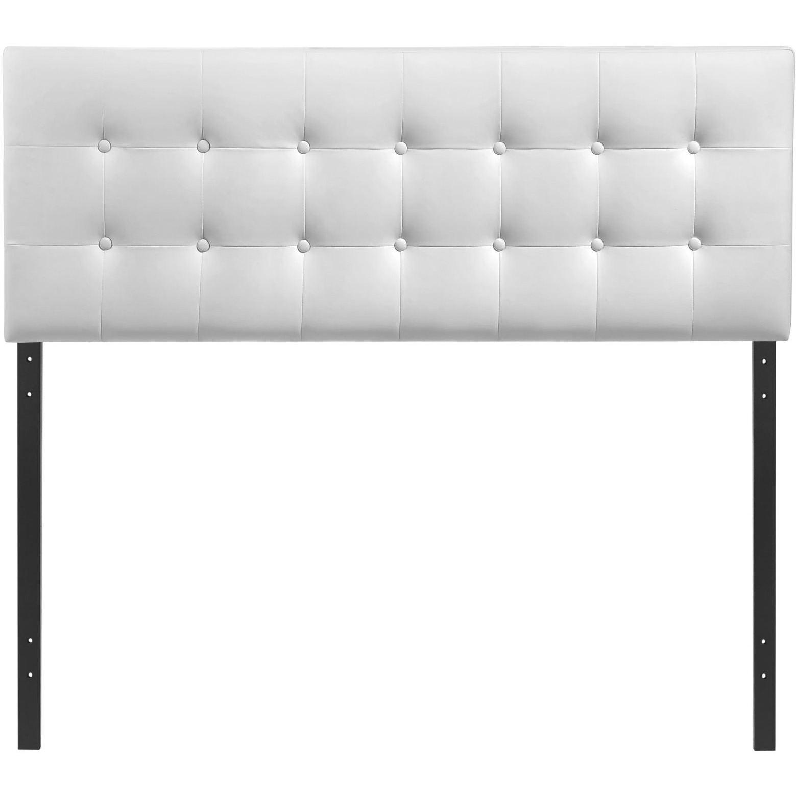 Emily Full Upholstered Vinyl Headboard - White