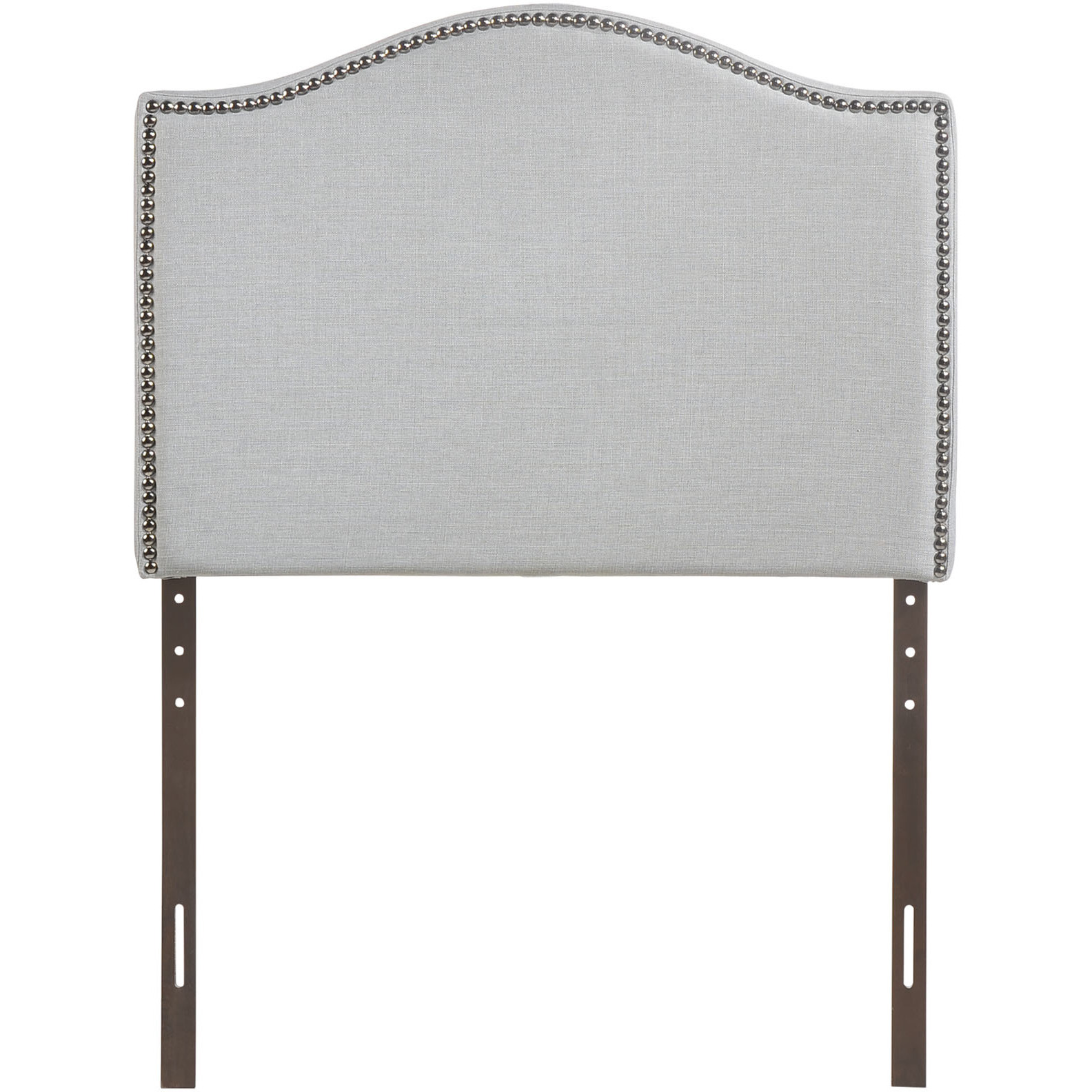 Curl Twin Nailhead Upholstered Headboard - Sky Gray