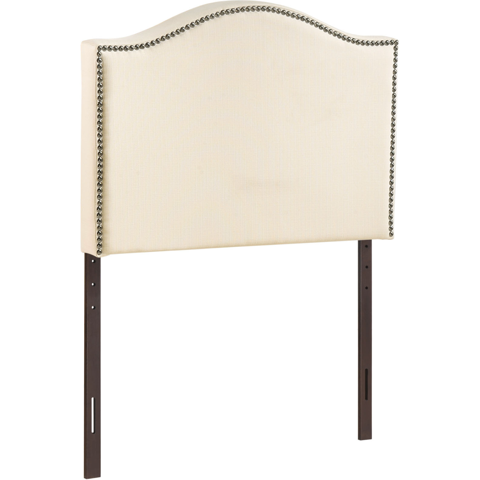 Curl Twin Nailhead Upholstered Headboard - Ivory