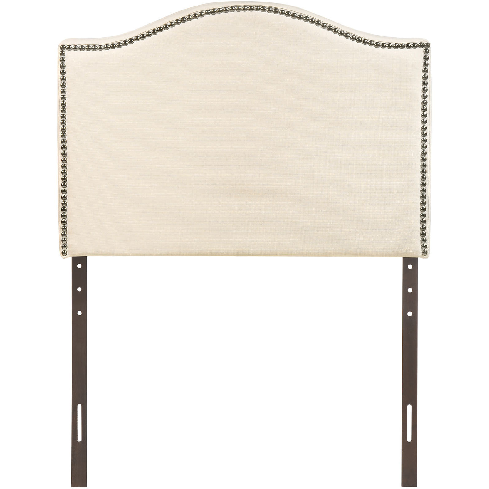 Curl Twin Nailhead Upholstered Headboard - Ivory