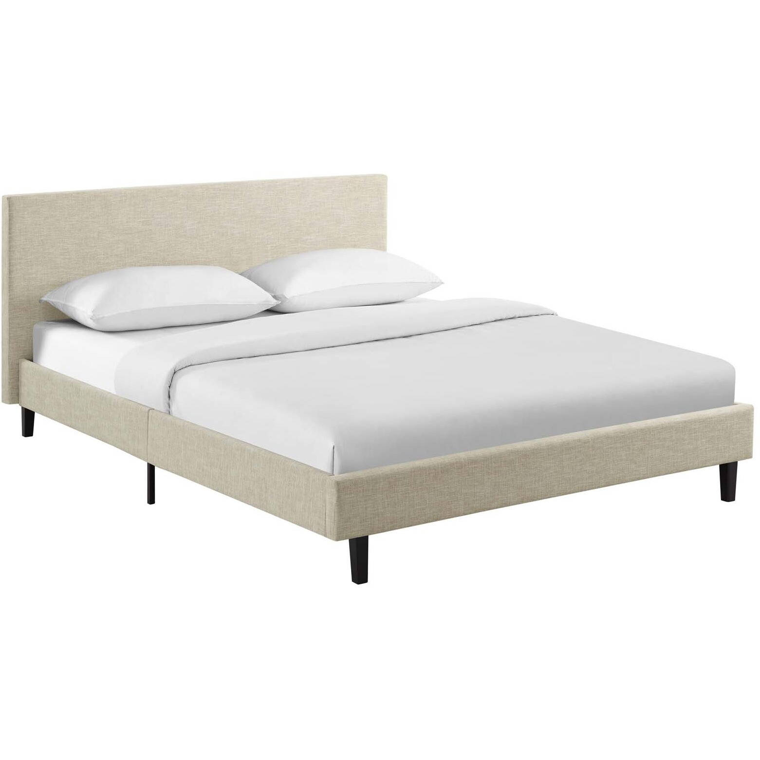 Anya Full Fabric Bed - Beige