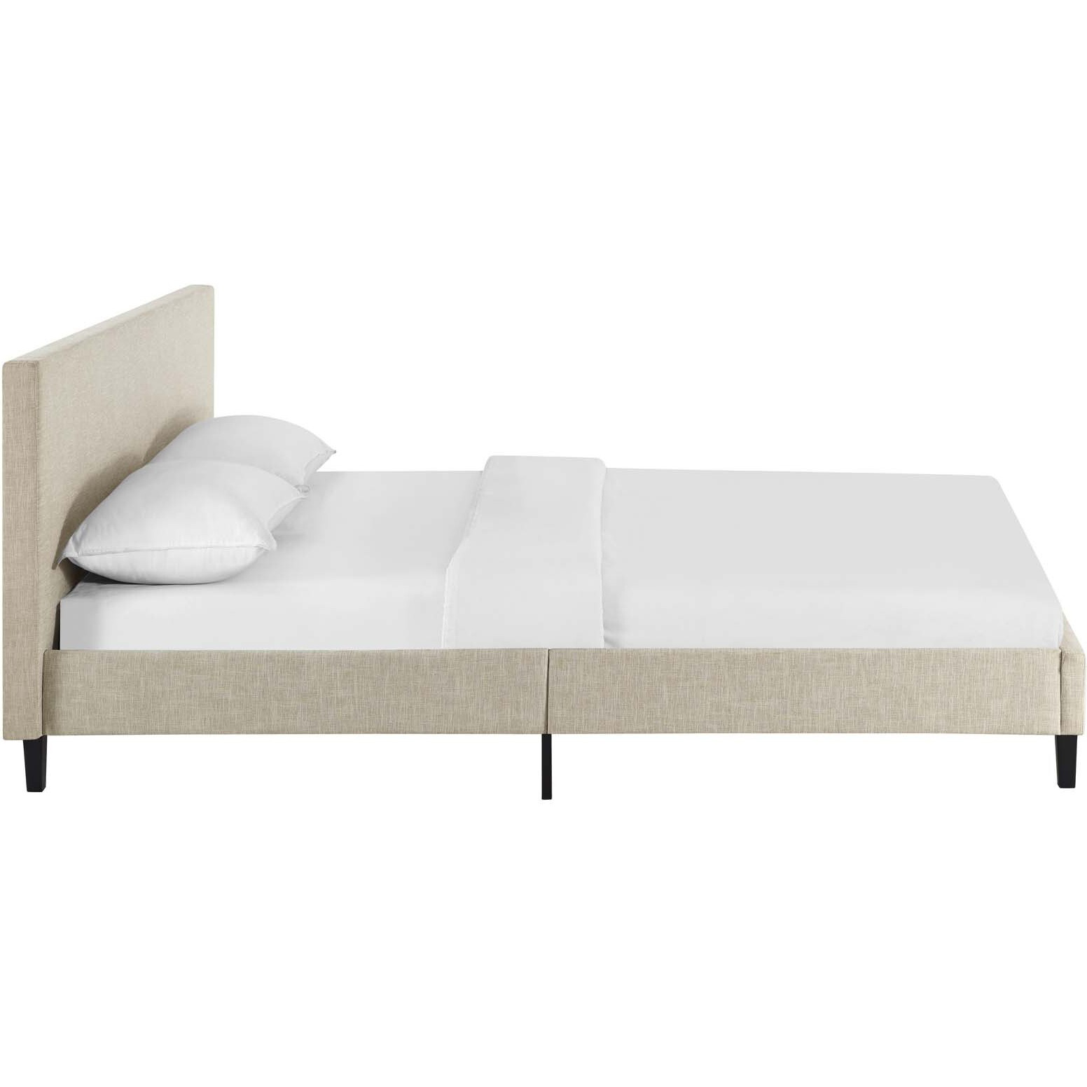 Anya Full Fabric Bed - Beige