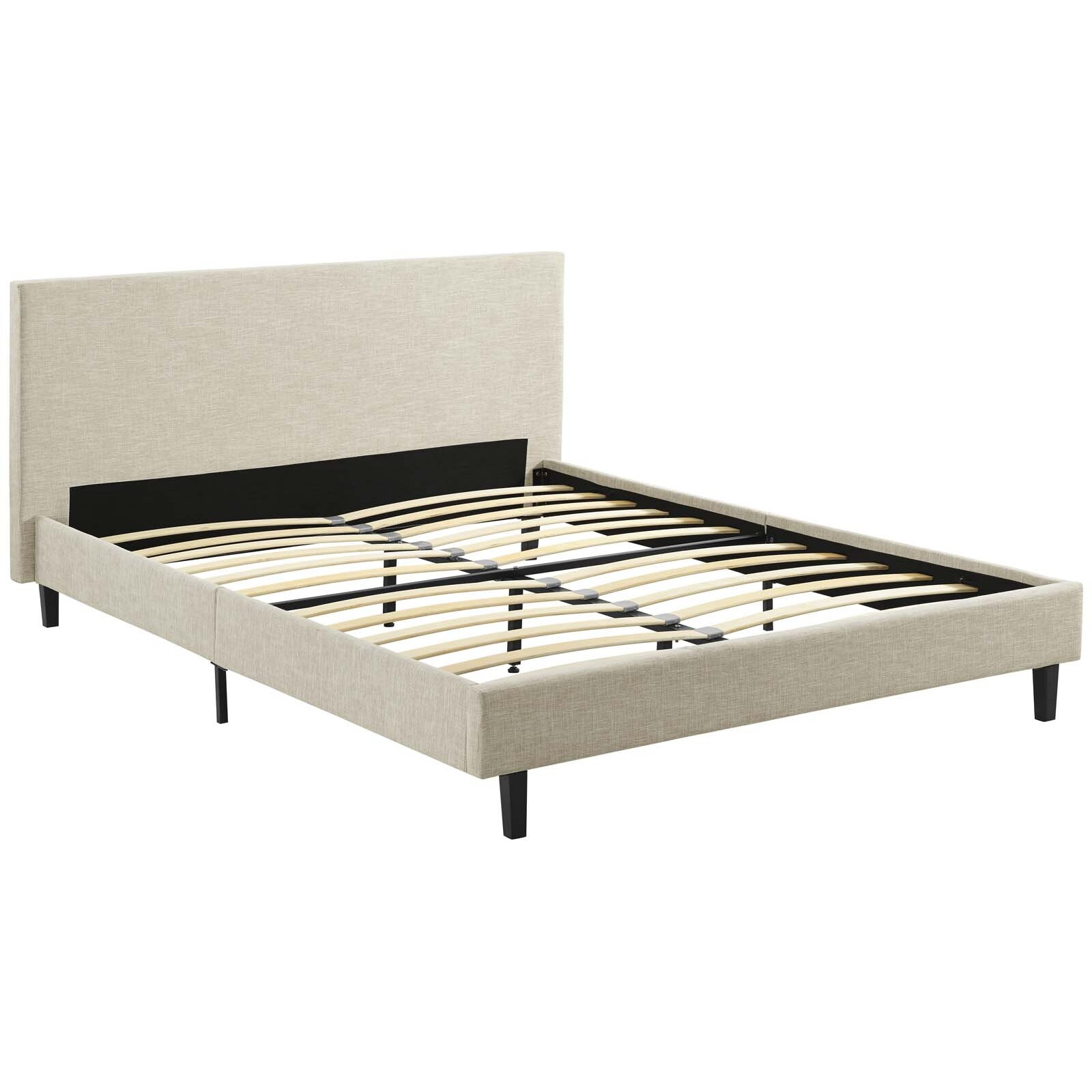 Anya Full Fabric Bed - Beige