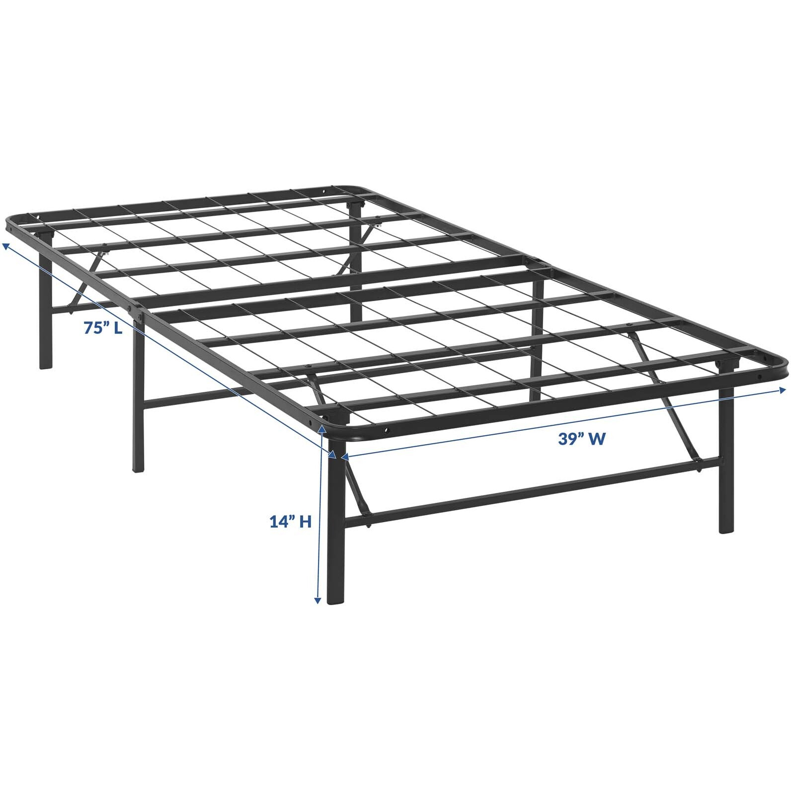 Horizon Twin Stainless Steel Bed Frame - Brown