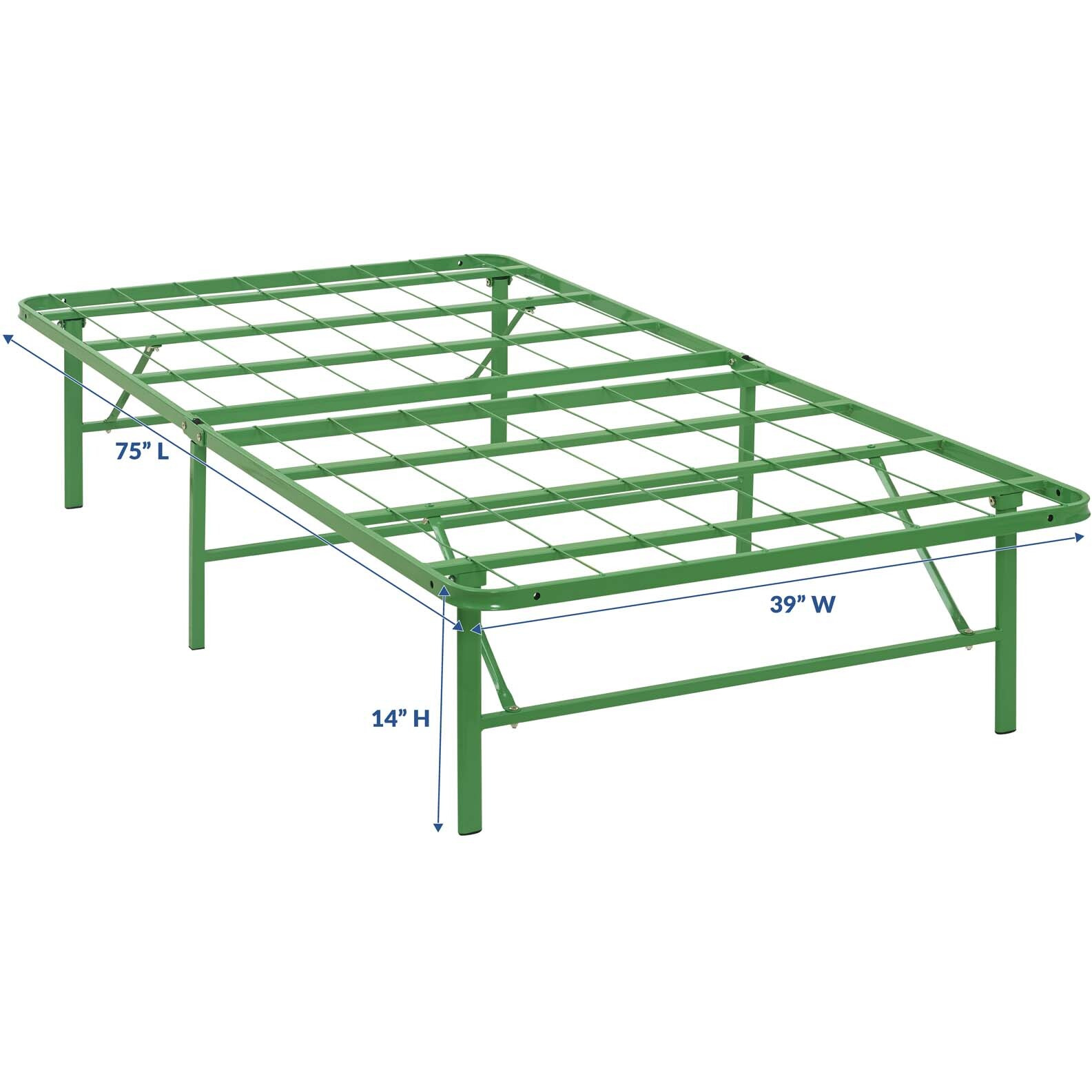 Horizon Twin Stainless Steel Bed Frame - Green