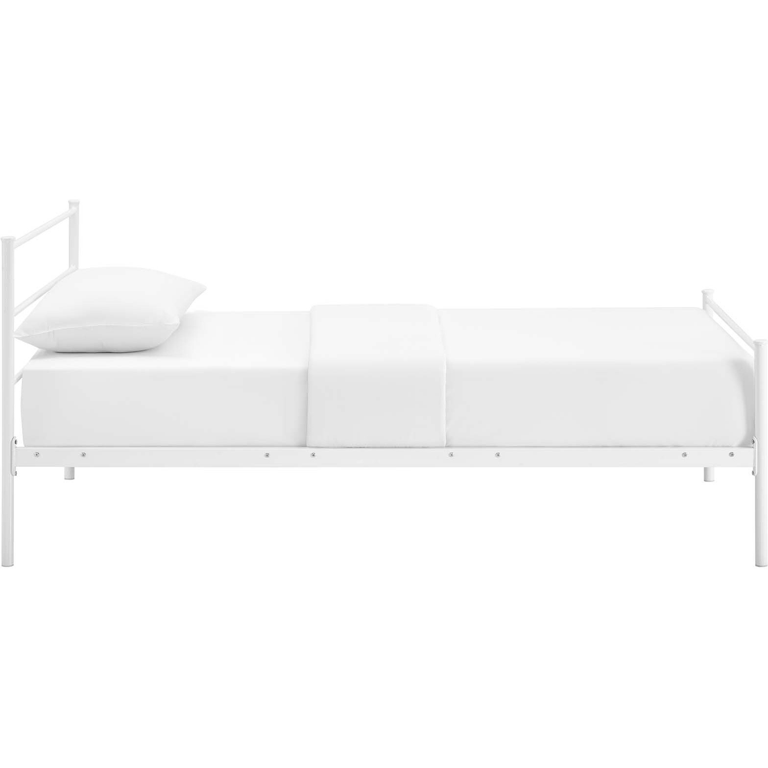 Alina Twin Platform Bed Frame - White