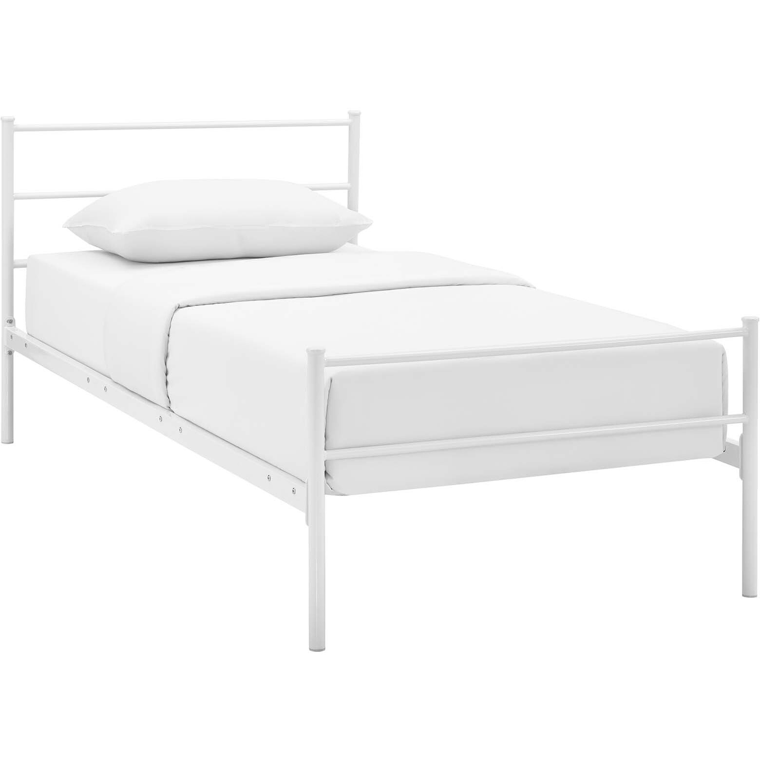 Alina Twin Platform Bed Frame - White