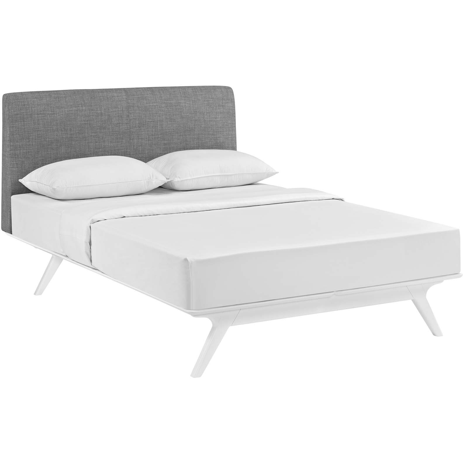 Tracy King Bed - White Gray