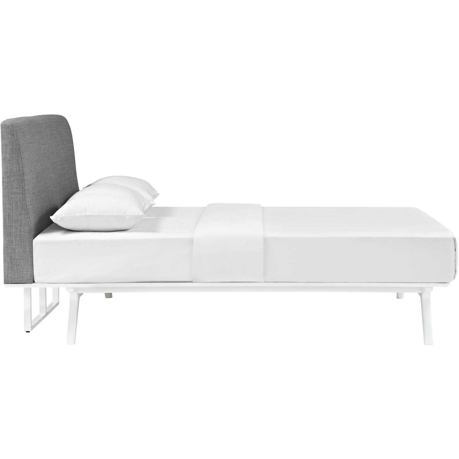 Tracy King Bed - White Gray