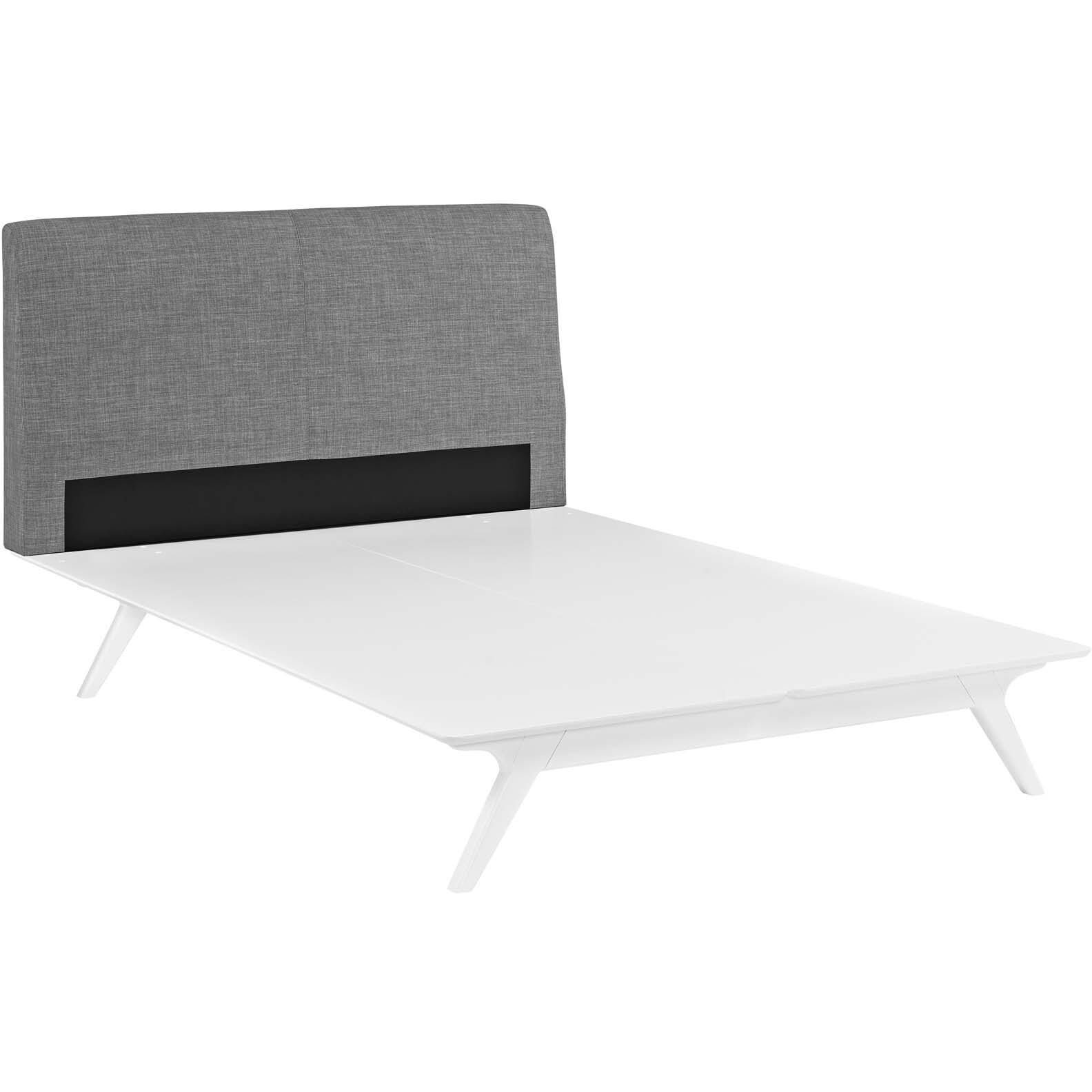 Tracy King Bed - White Gray