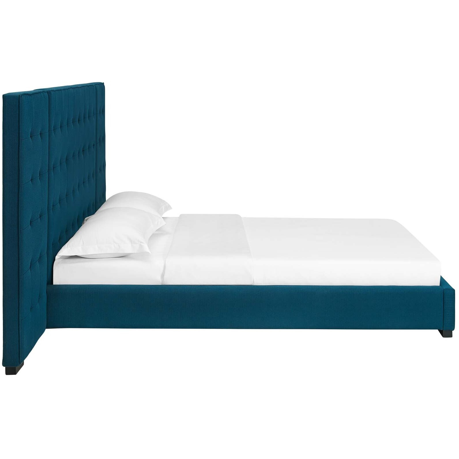Sierra Queen Upholstered Fabric Platform Bed - Azure