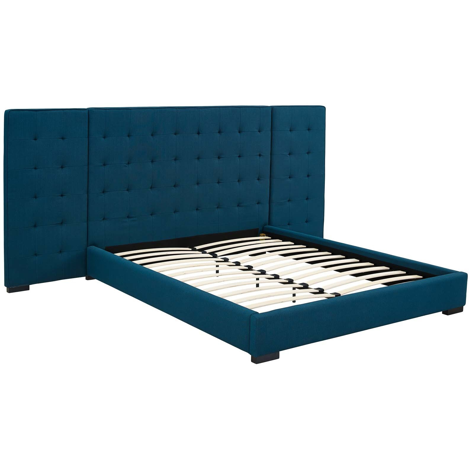 Sierra Queen Upholstered Fabric Platform Bed - Azure