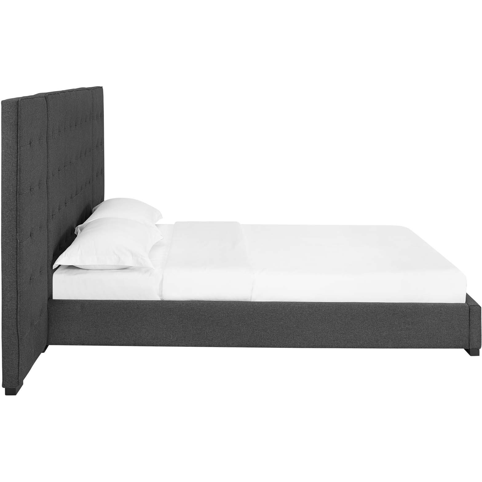 Sierra Queen Upholstered Fabric Platform Bed - Gray