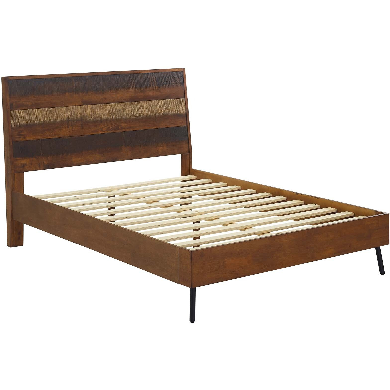 Arwen Queen Rustic Wood Bed - Walnut