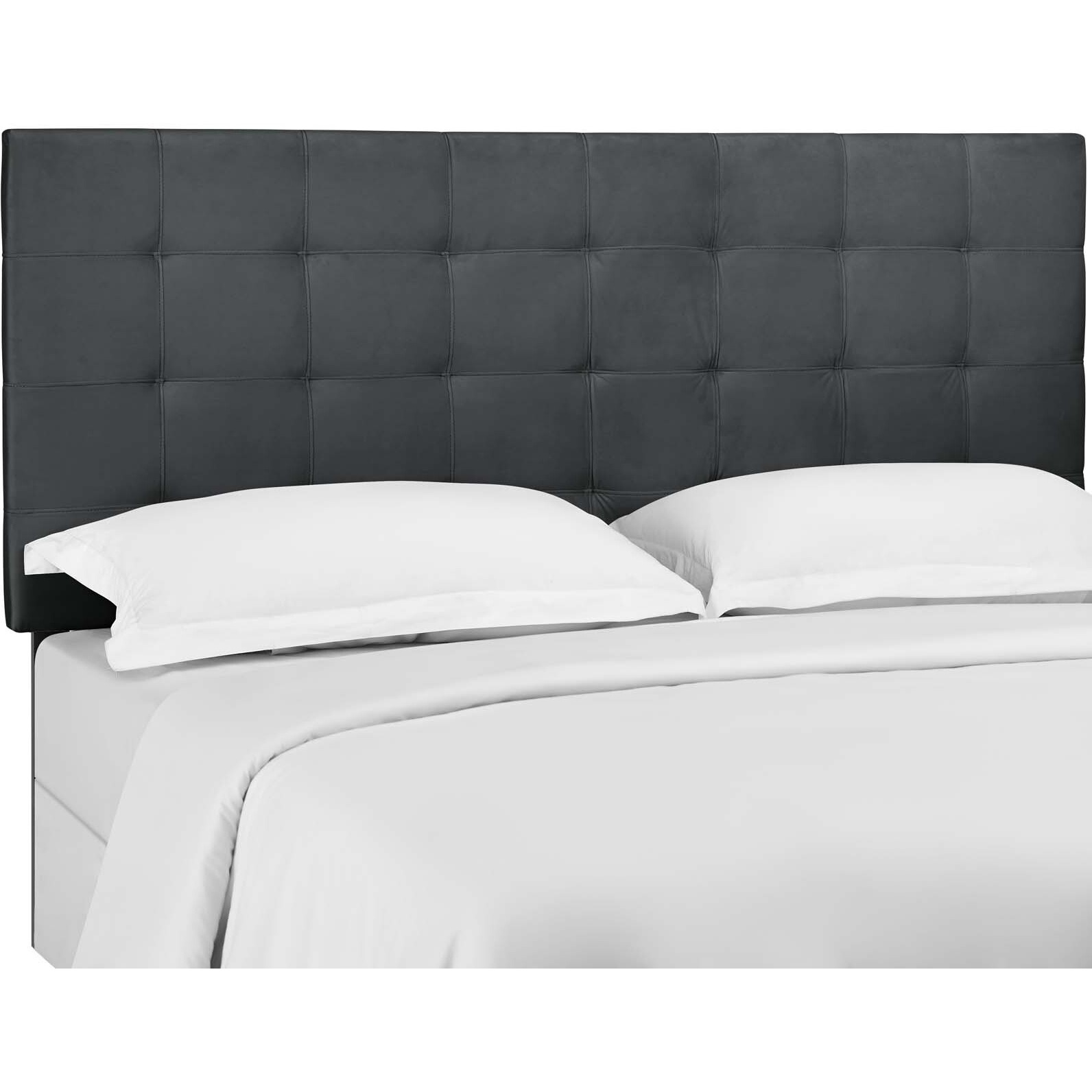 Paisley Tufted Full / Queen Upholstered Performance Velvet Headboard - Gray