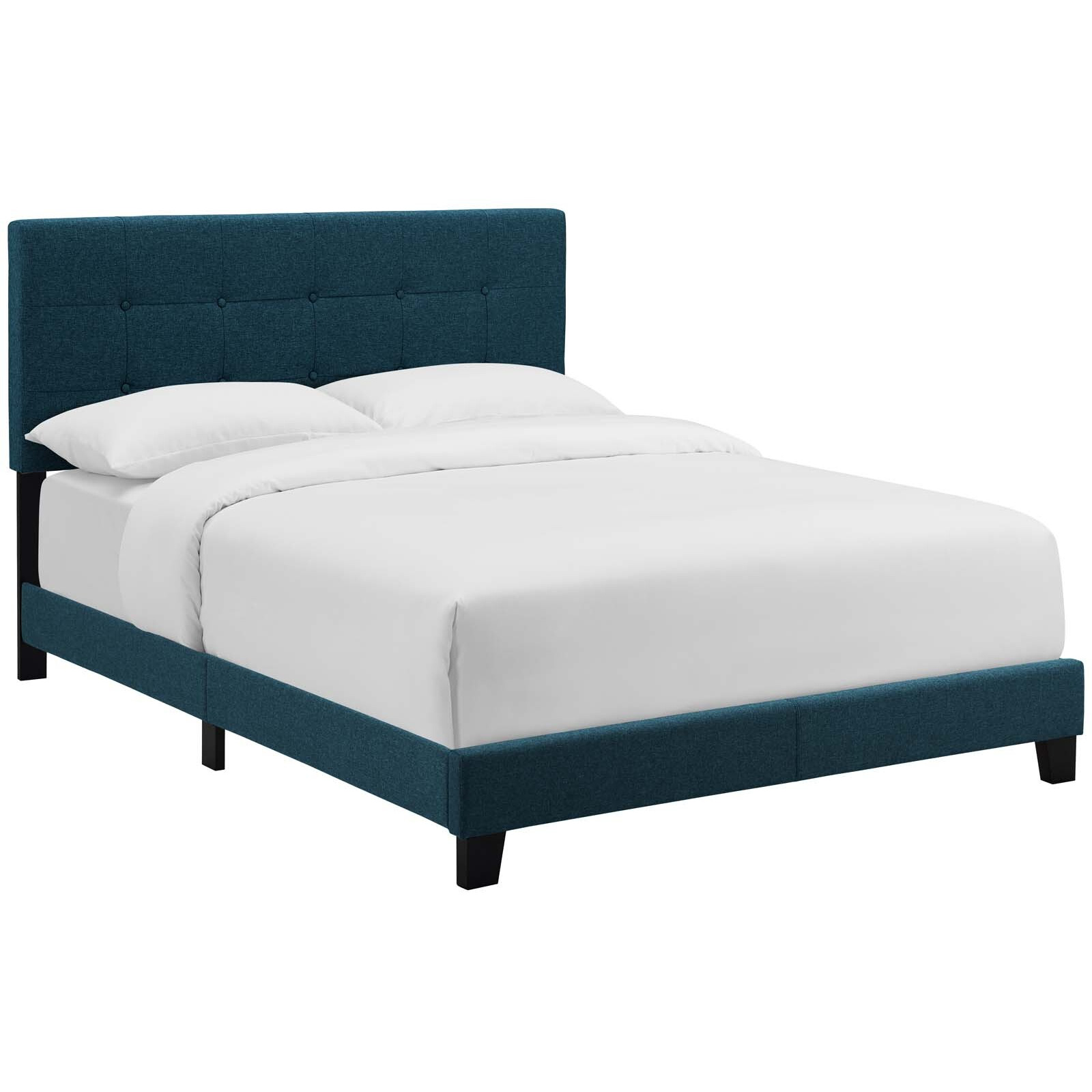 Amira Full Upholstered Fabric Bed - Azure