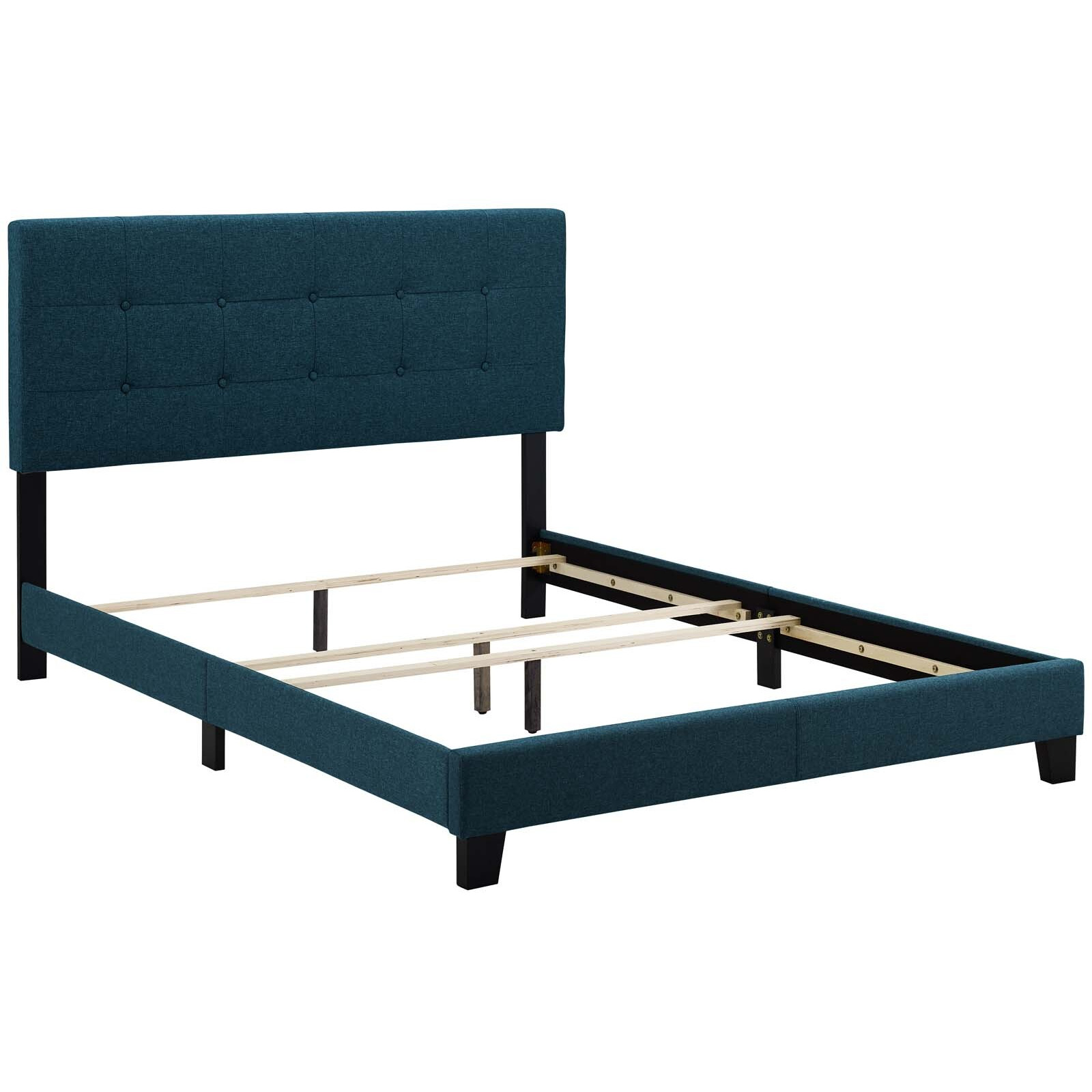 Amira Full Upholstered Fabric Bed - Azure
