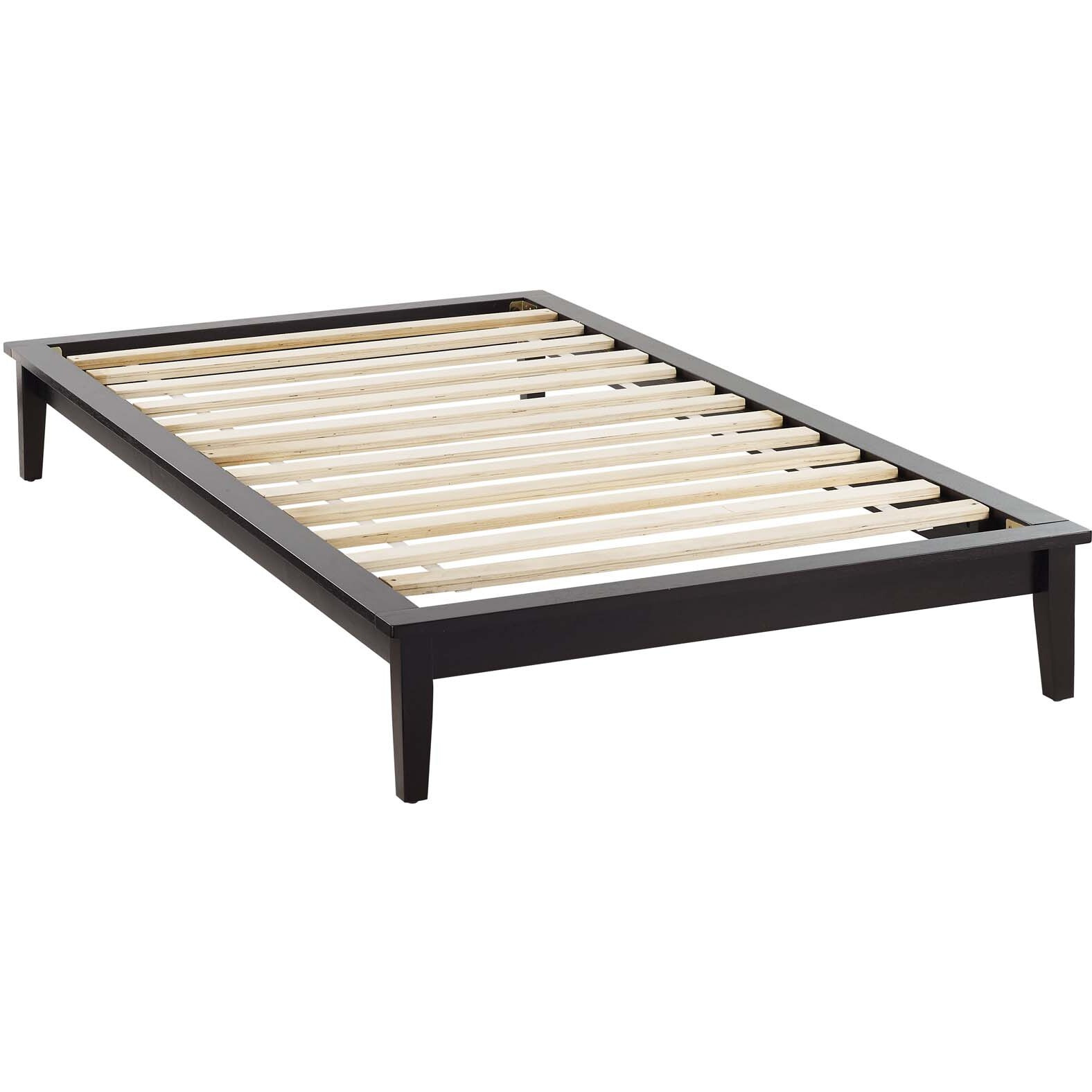 Lodge Twin Wood Platform Bed Frame - Cappuccino