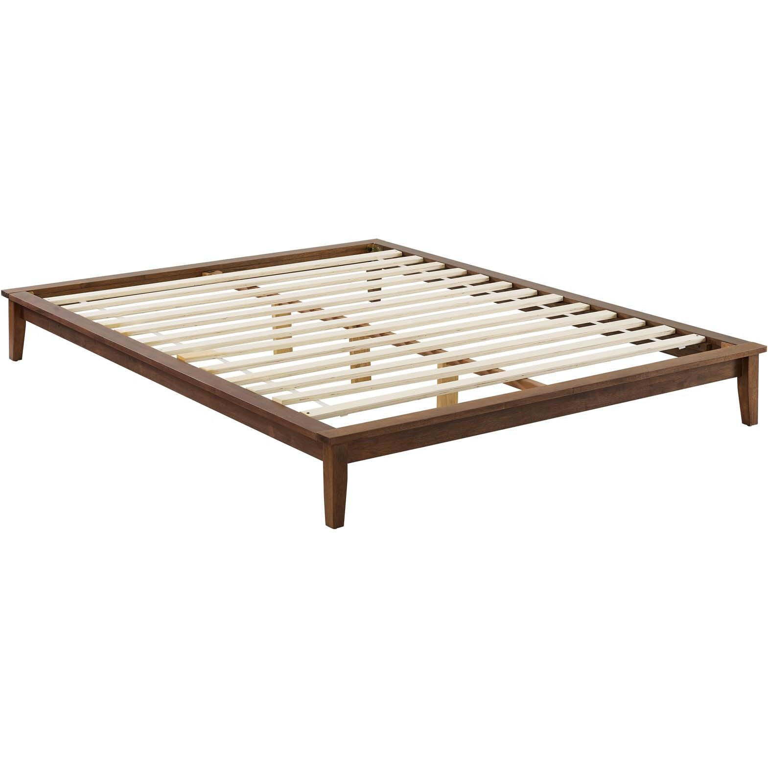 Lodge Full Wood Platform Bed Frame - Walnut