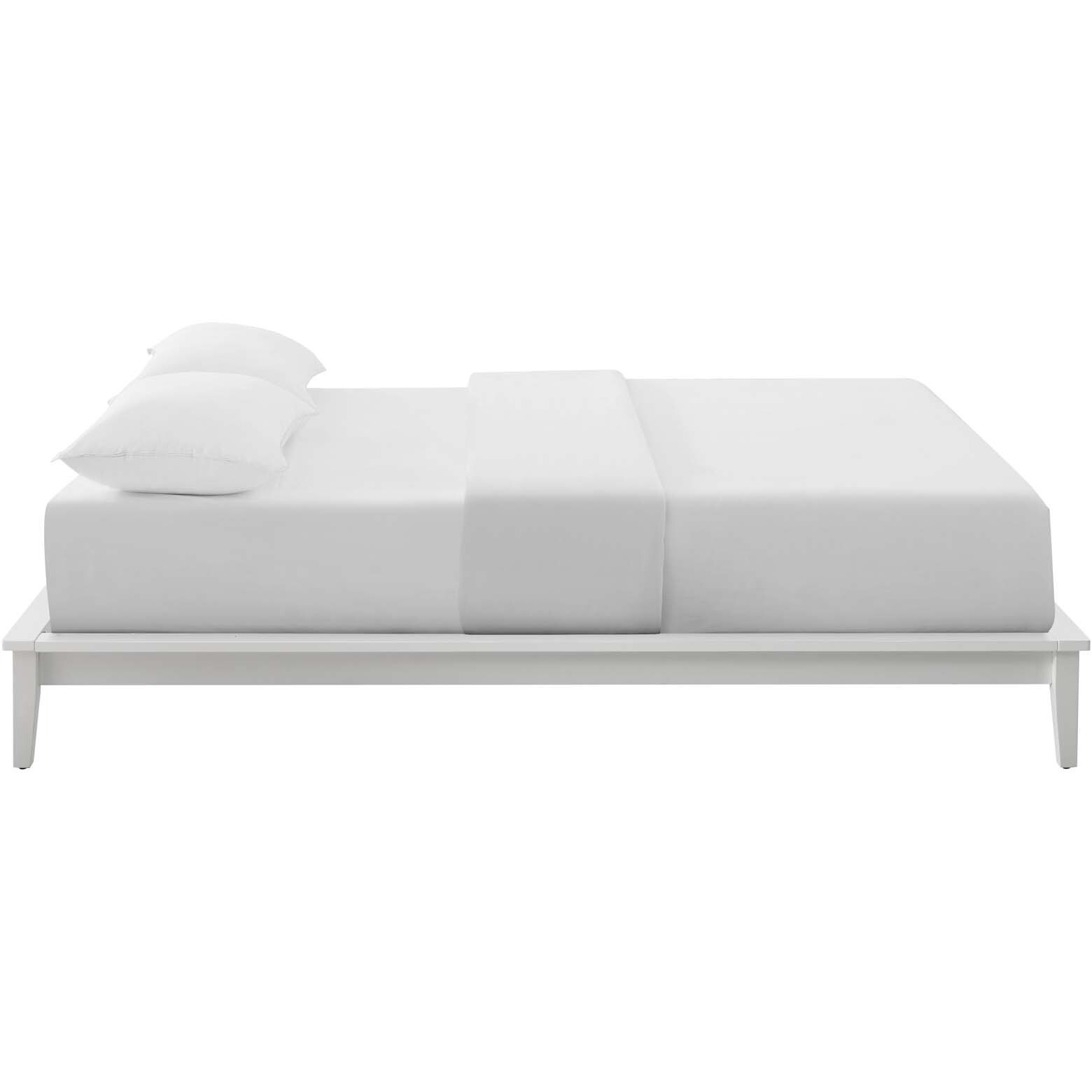 Lodge Full Wood Platform Bed Frame - White