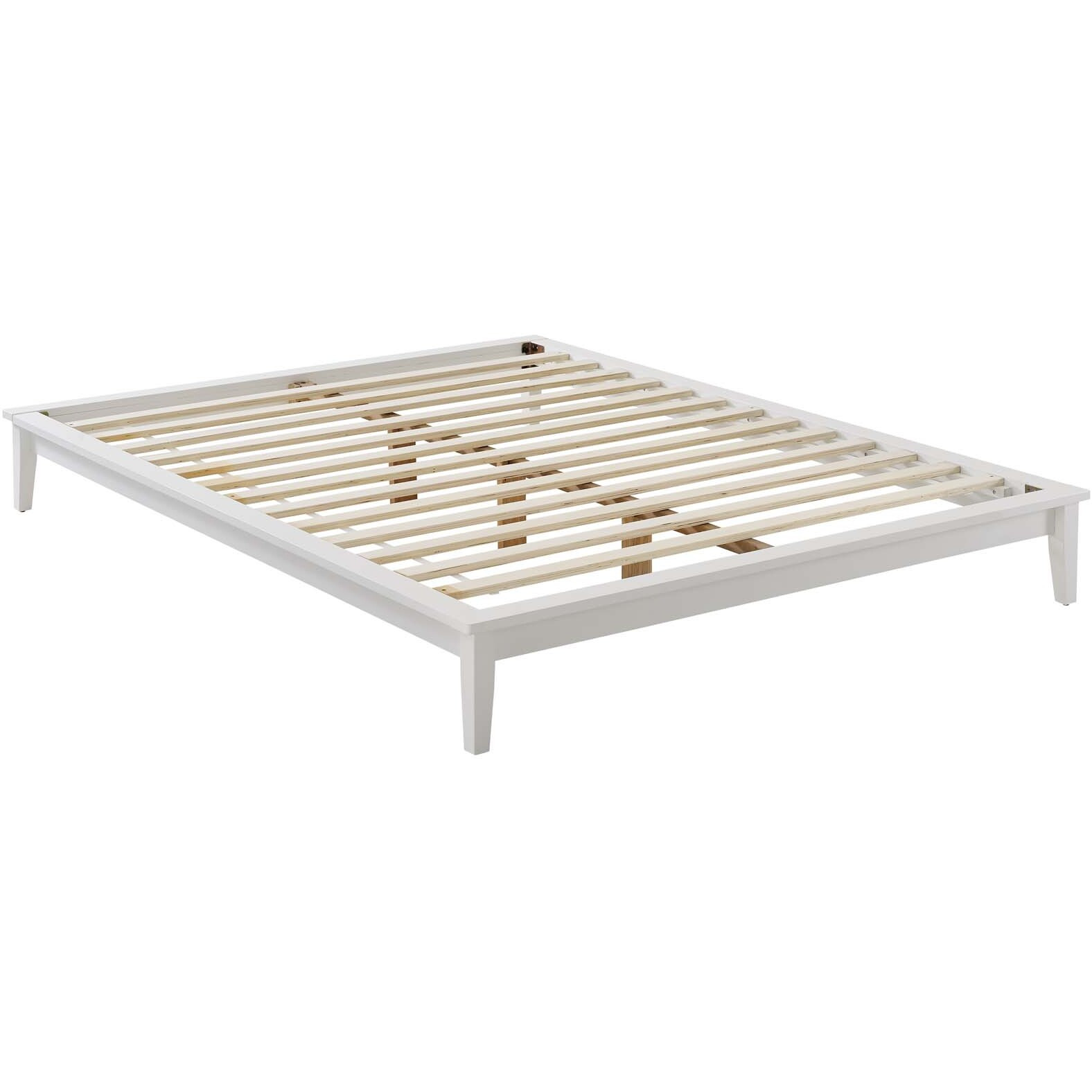 Lodge Full Wood Platform Bed Frame - White