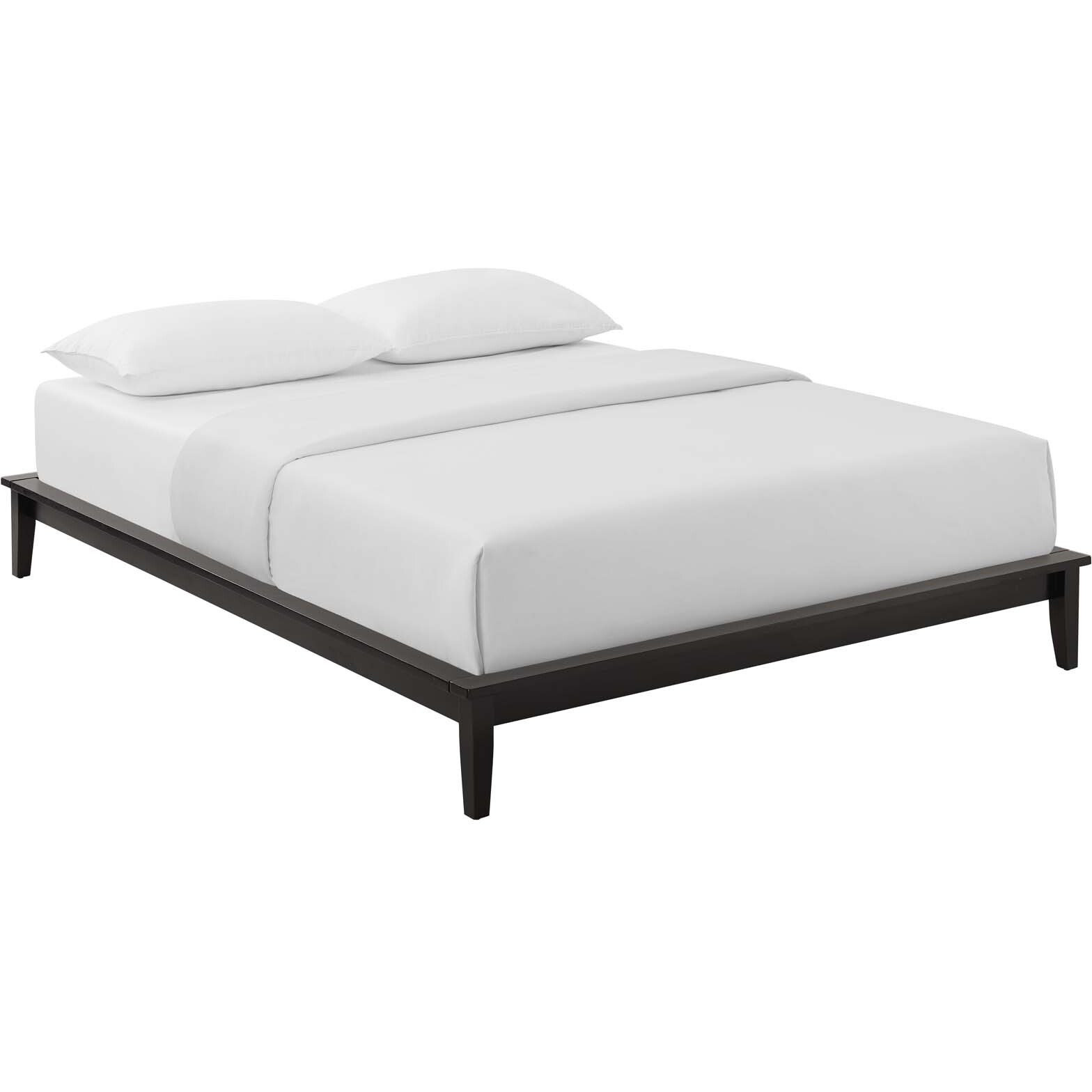 Lodge Queen Wood Platform Bed Frame - Cappuccino