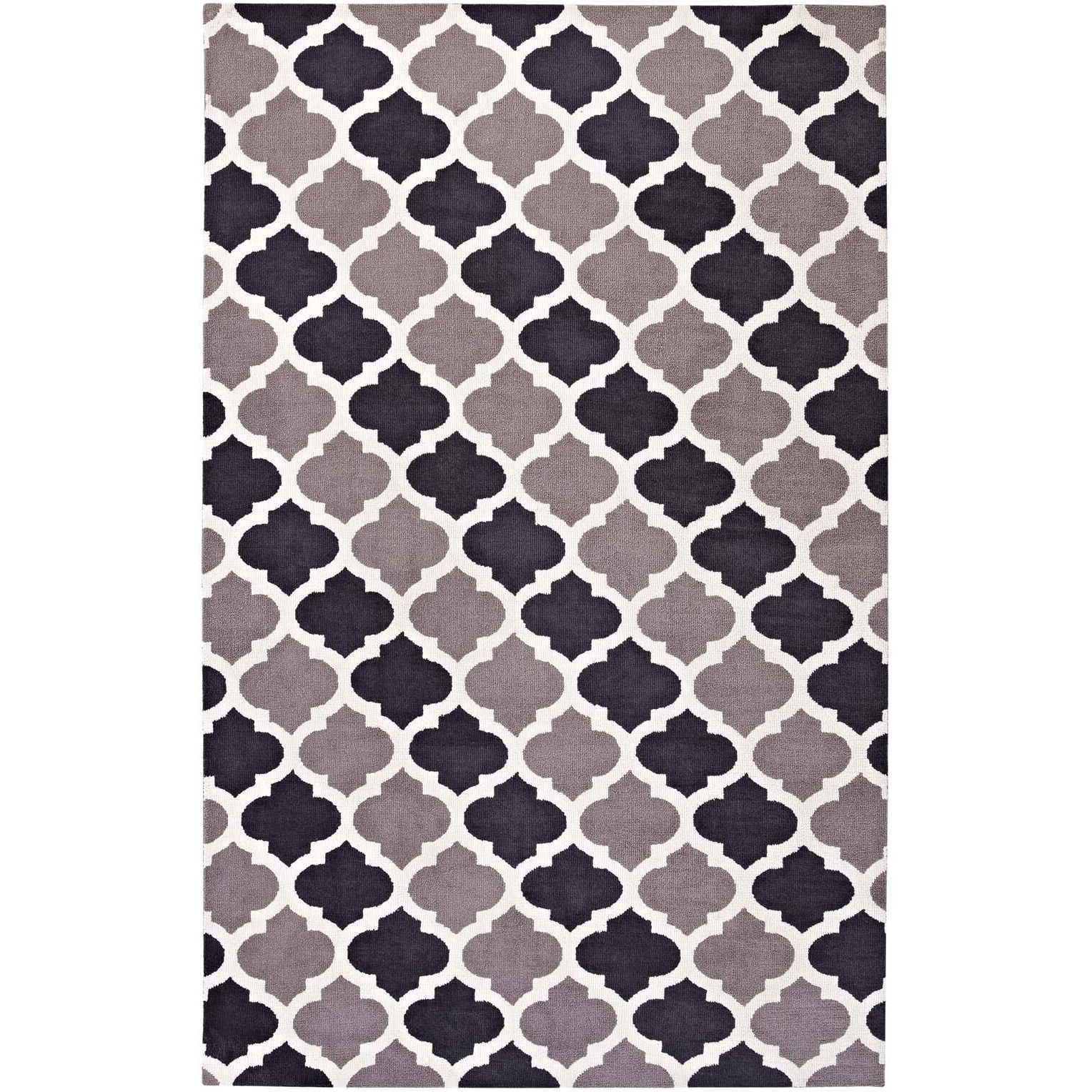 Lida Moroccan Trellis 5x8 Area Rug - Charcoal and Black