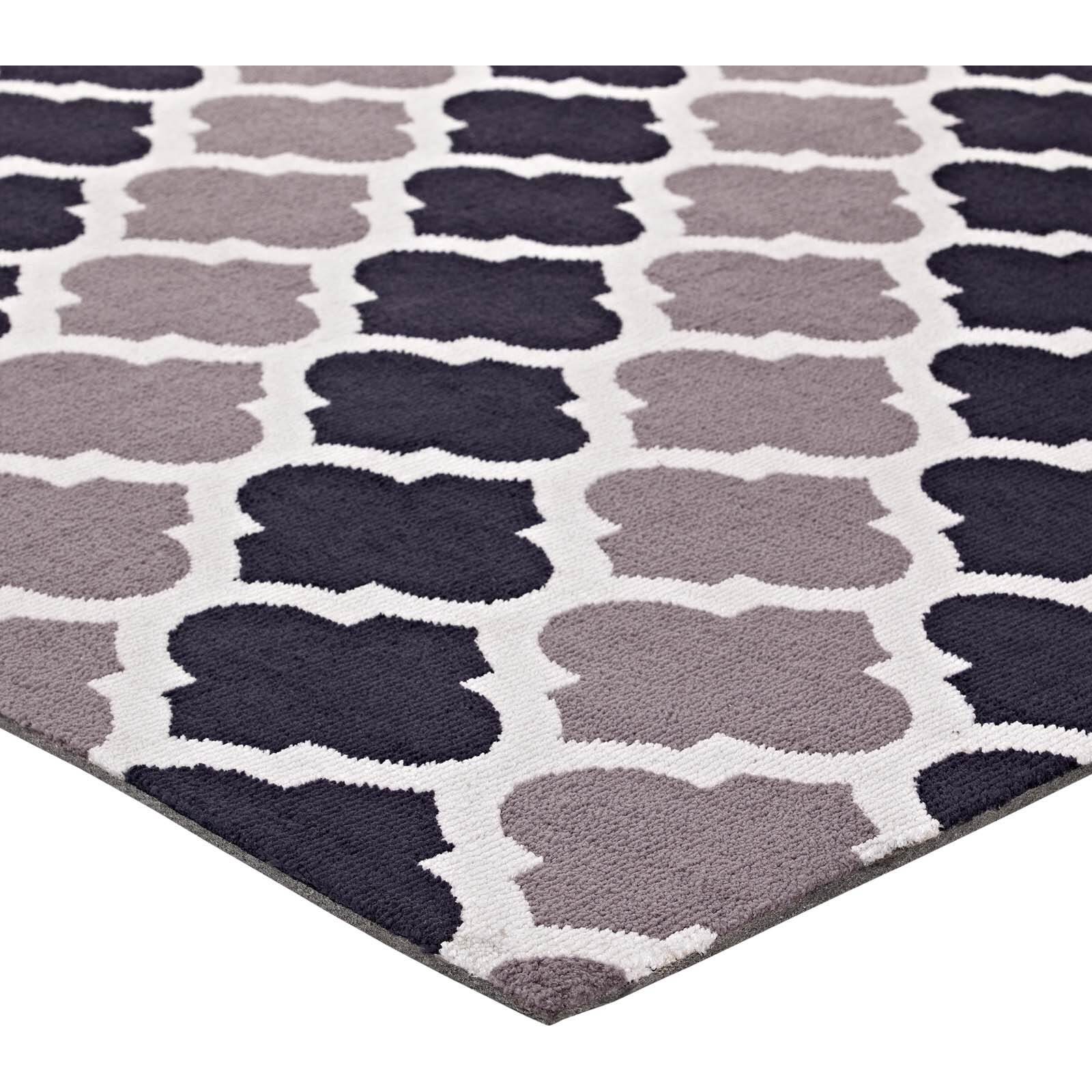 Lida Moroccan Trellis 5x8 Area Rug - Charcoal and Black