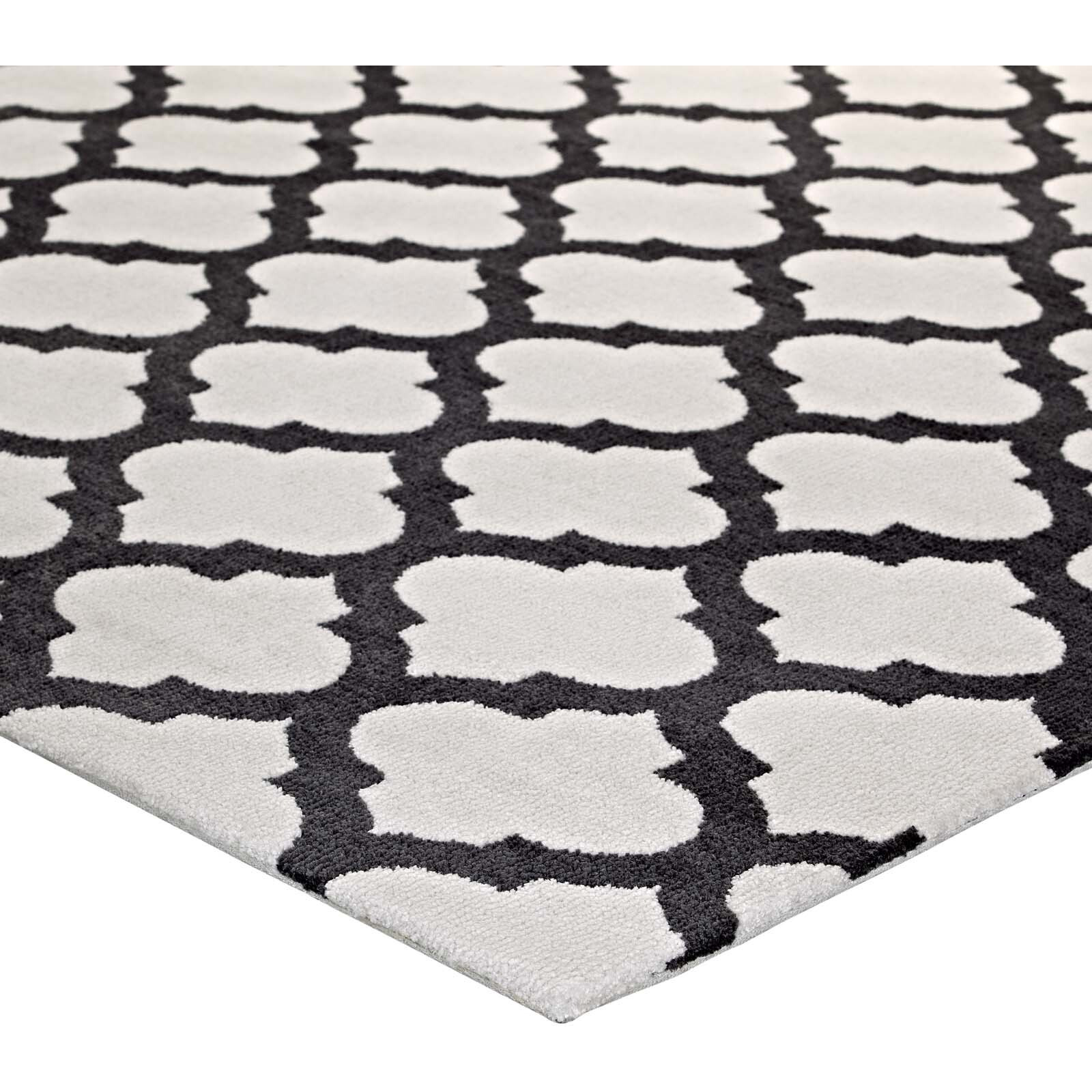 Lida Moroccan Trellis 8x10 Area Rug - Ivory and Charcoal