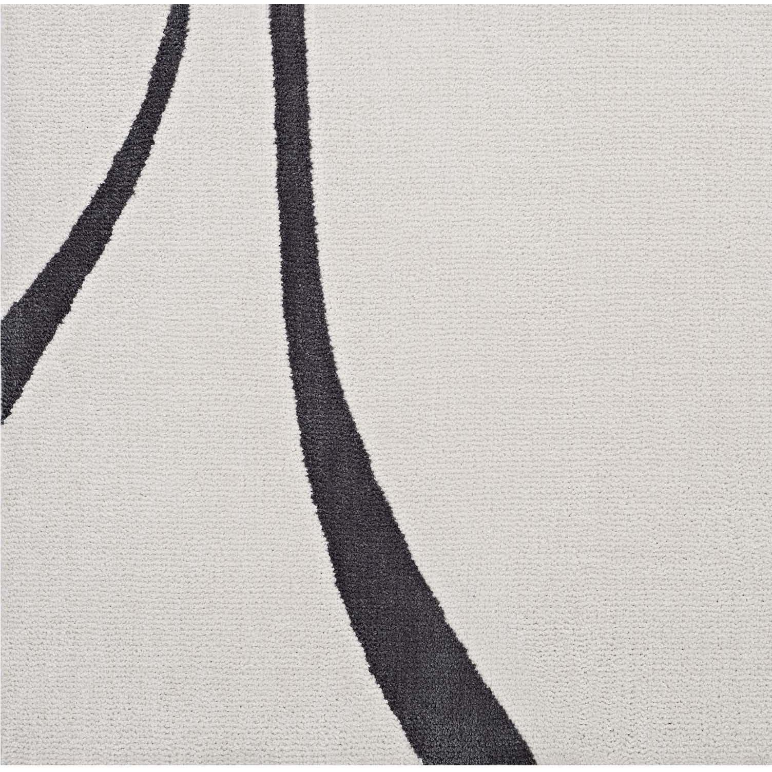 Therese Abstract Swirl 5x8 Area Rug - Ivory and Charcoal