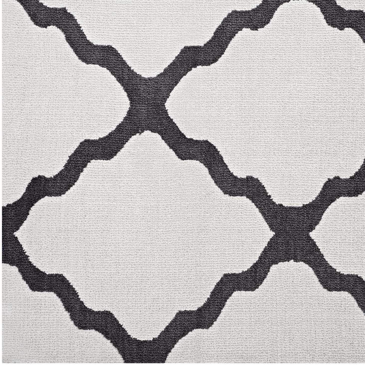 Marja Moroccan Trellis 5x8 Area Rug - Ivory and Charcoal