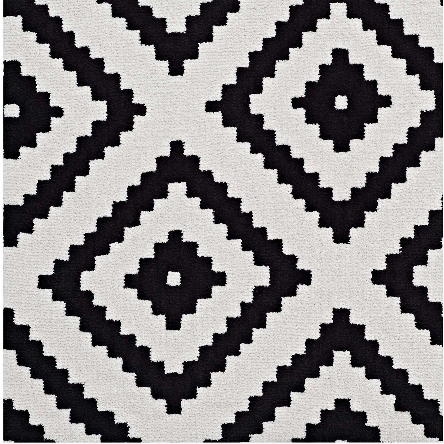 Alika Abstract Diamond Trellis 8x10 Area Rug - Black and White