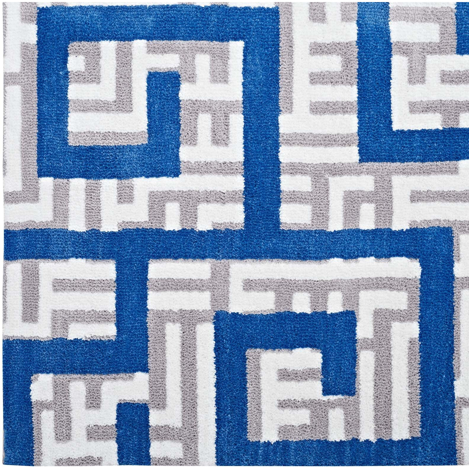 Nahia Geometric Maze 8x10 Area Rug - Ivory, Light Gray and Blue