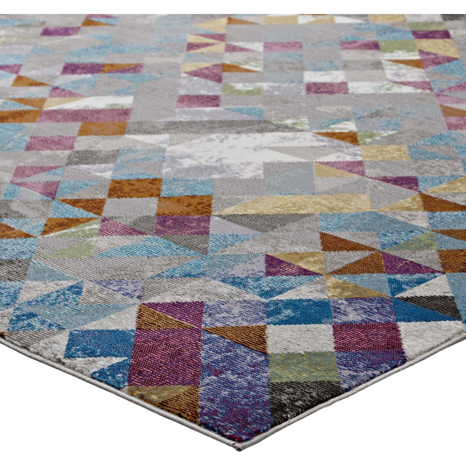 Lavendula Triangle Mosaic 5x8 Area Rug - Multicolored