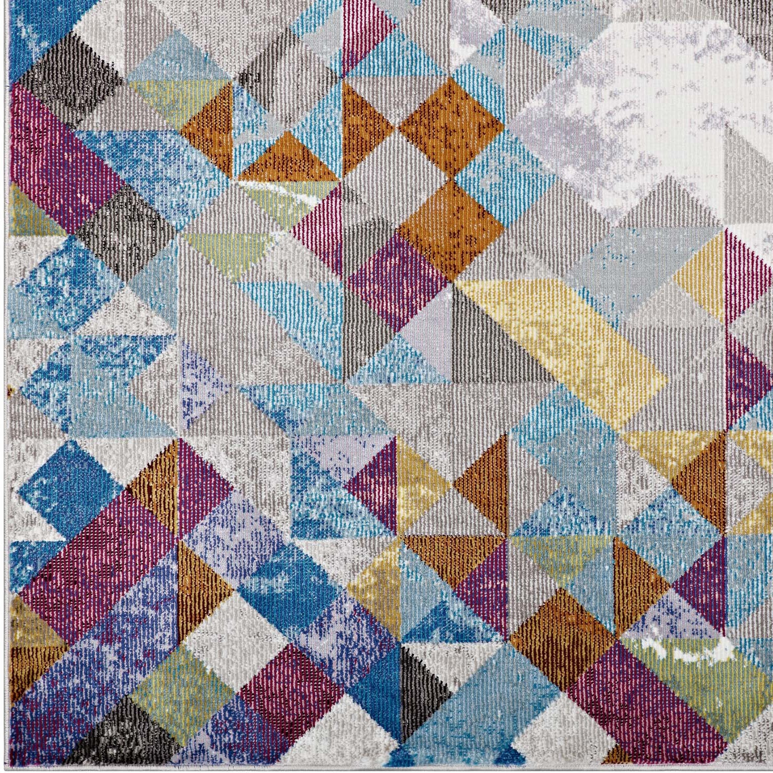 Lavendula Triangle Mosaic 5x8 Area Rug - Multicolored