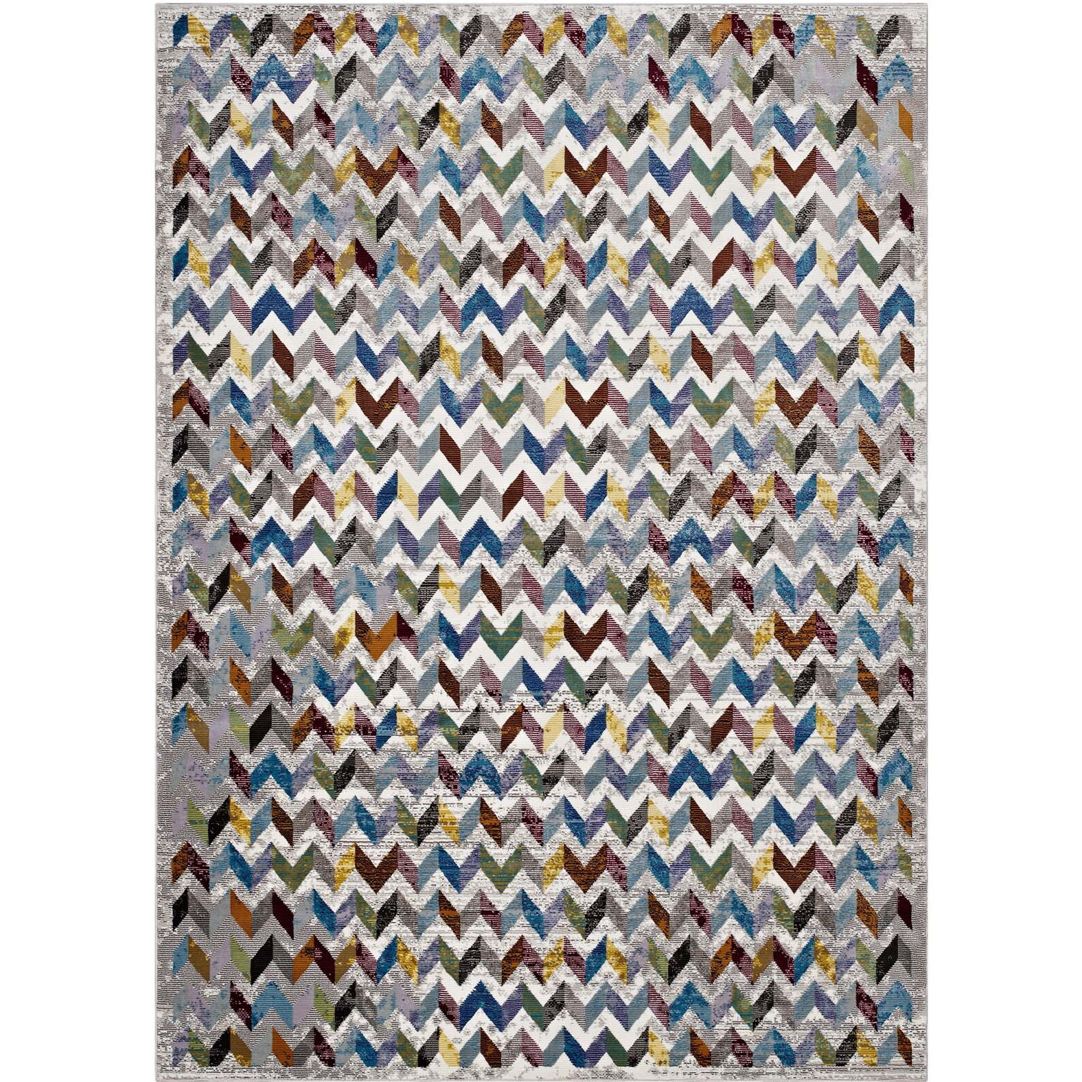 Gemma Chevron Mosaic 4x6 Area Rug - Multicolored