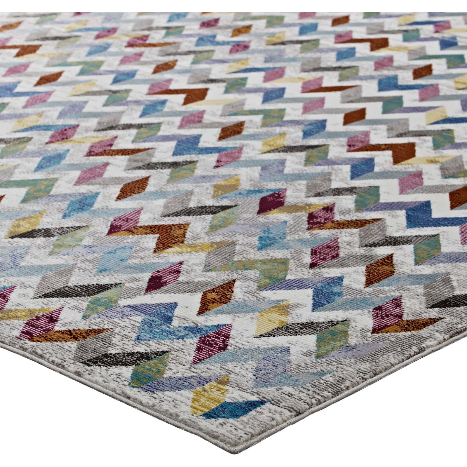 Gemma Chevron Mosaic 4x6 Area Rug - Multicolored