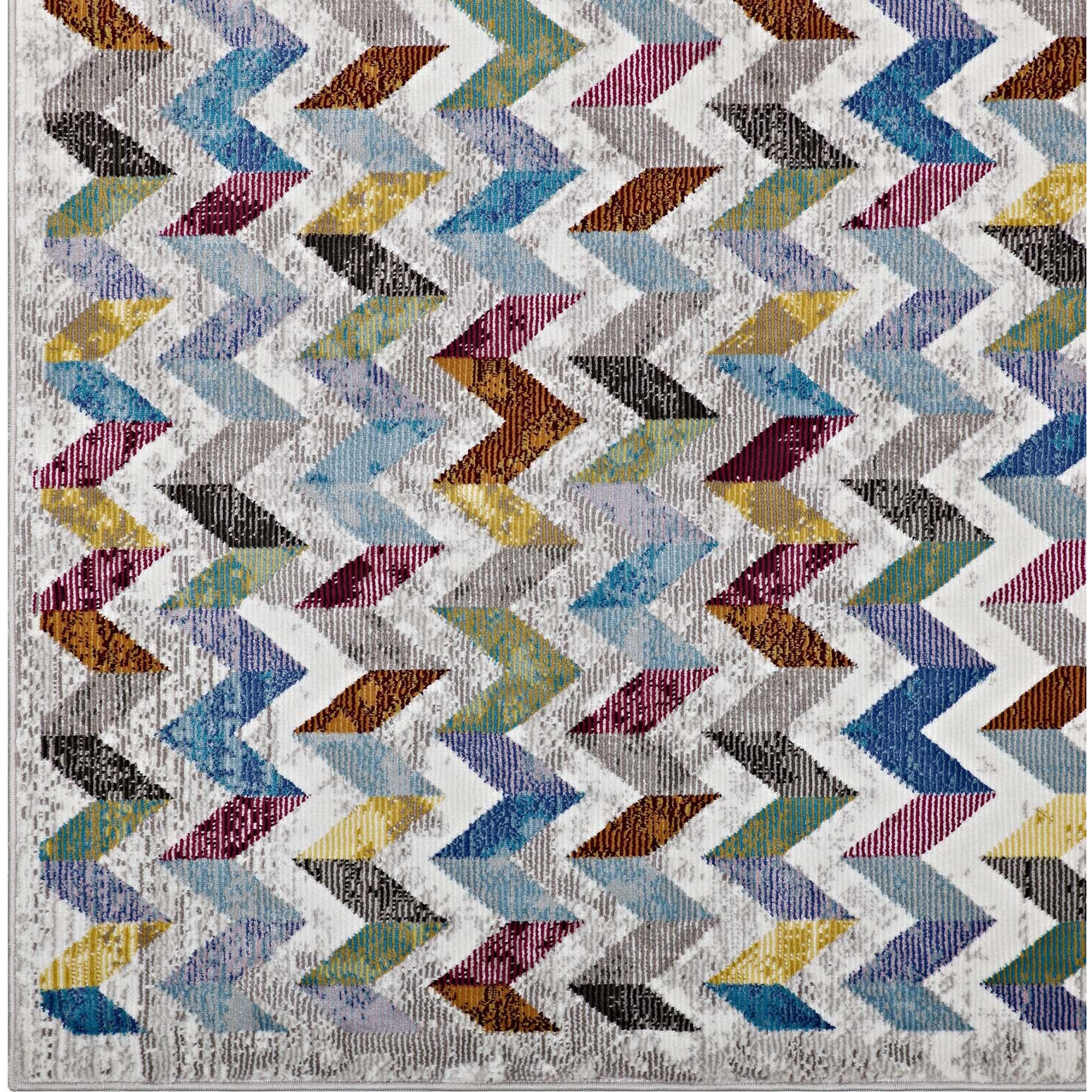 Gemma Chevron Mosaic 4x6 Area Rug - Multicolored