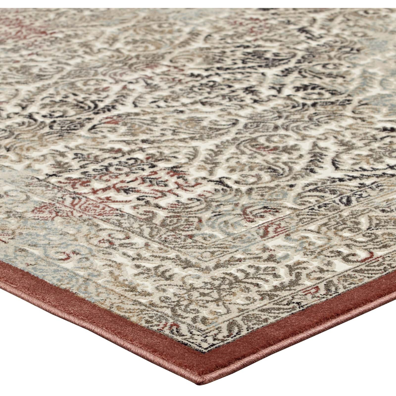 Hester Ornate Turkish 8x10 Vintage Area Rug - Tan and Walnut Brown