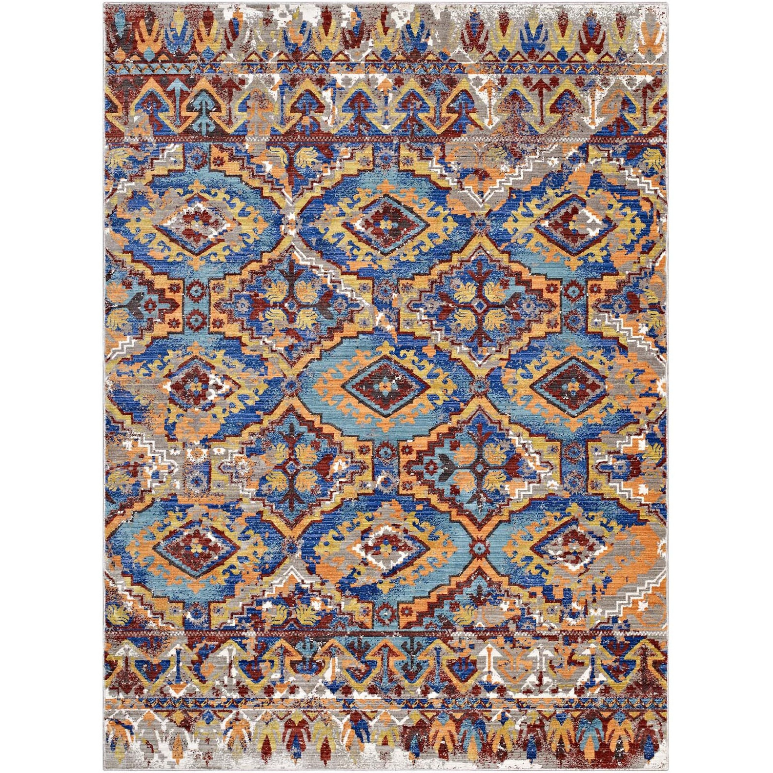 Centehua Distressed Southwestern Aztec 4x6 Area Rug - Multicolored