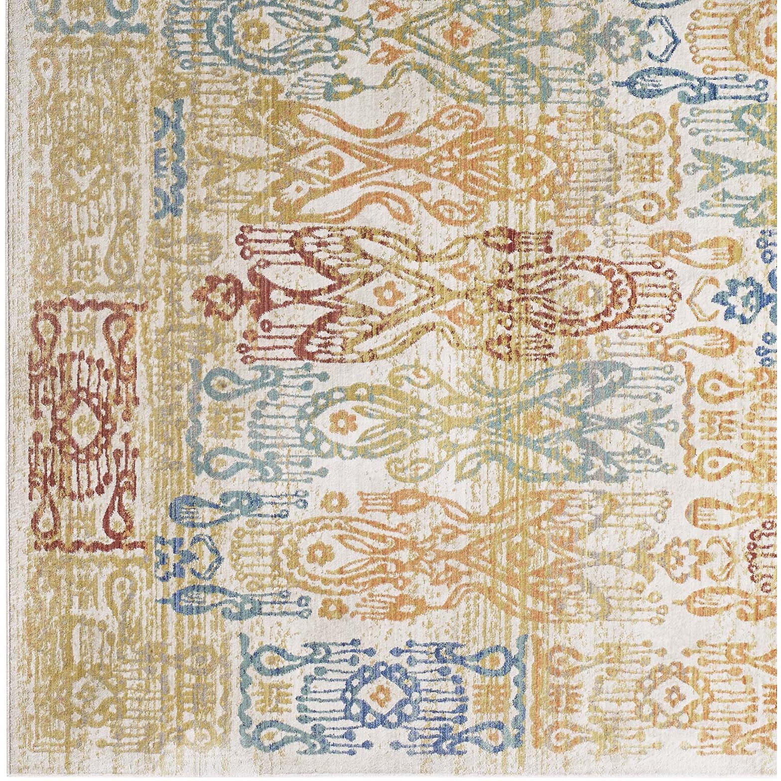 Solimar Distressed Southwestern Aztec 5x8 Area Rug - Multicolored